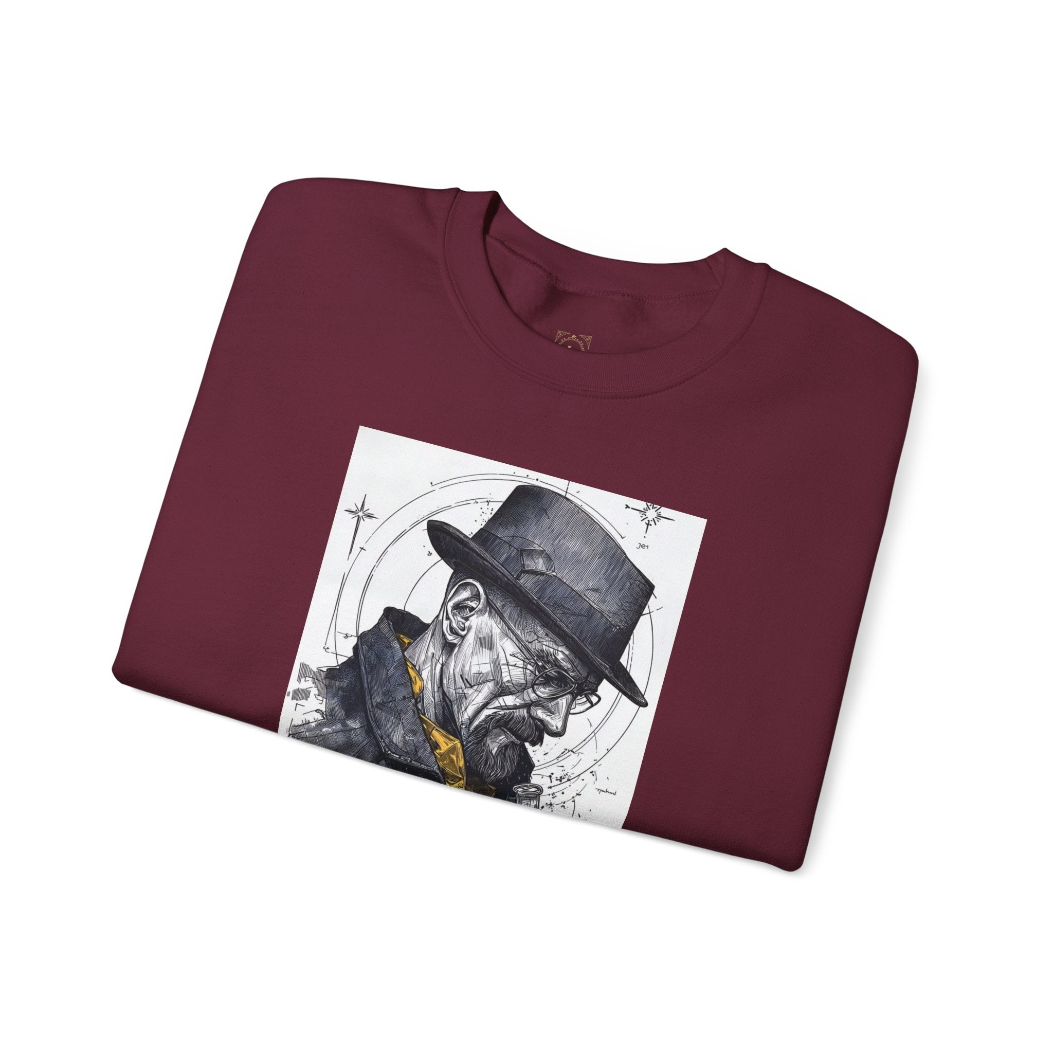 Crewneck Sweatshirt — Heisenberg Portrait with Blue Crystal Art