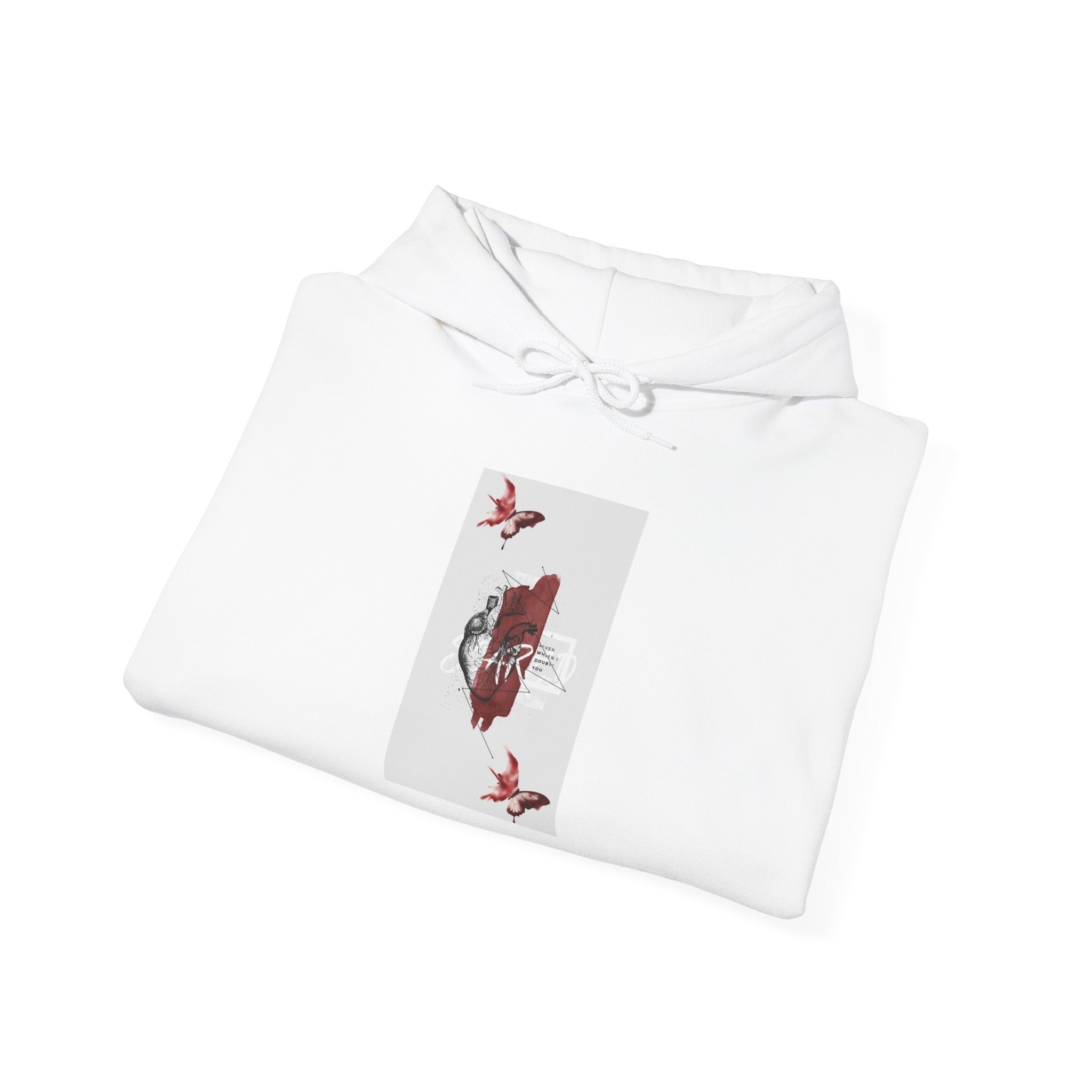 Hoodie — Romantic Red Rose & Butterflies Graphic Hoodie