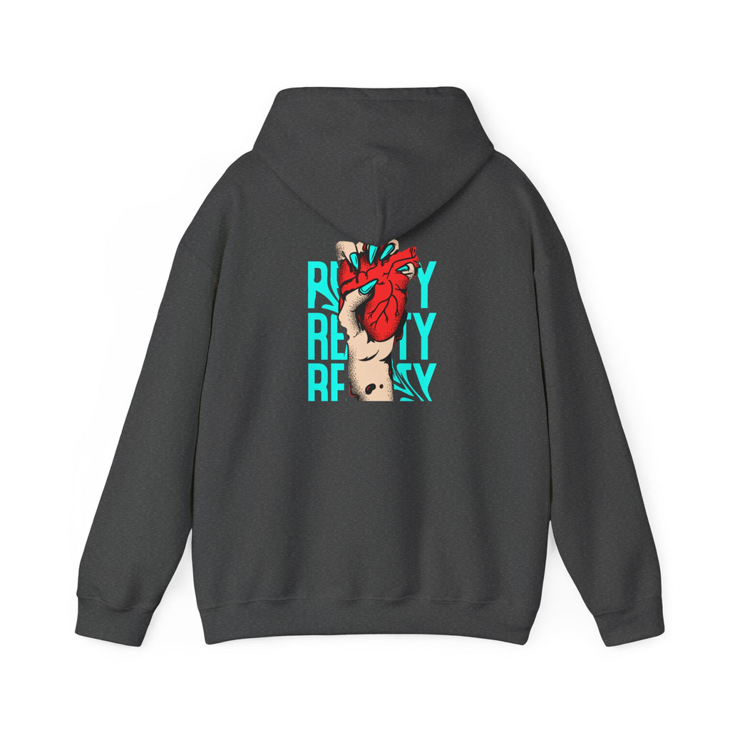 Heart in Hand Hoodie — 'Ready' Graphic Pullover