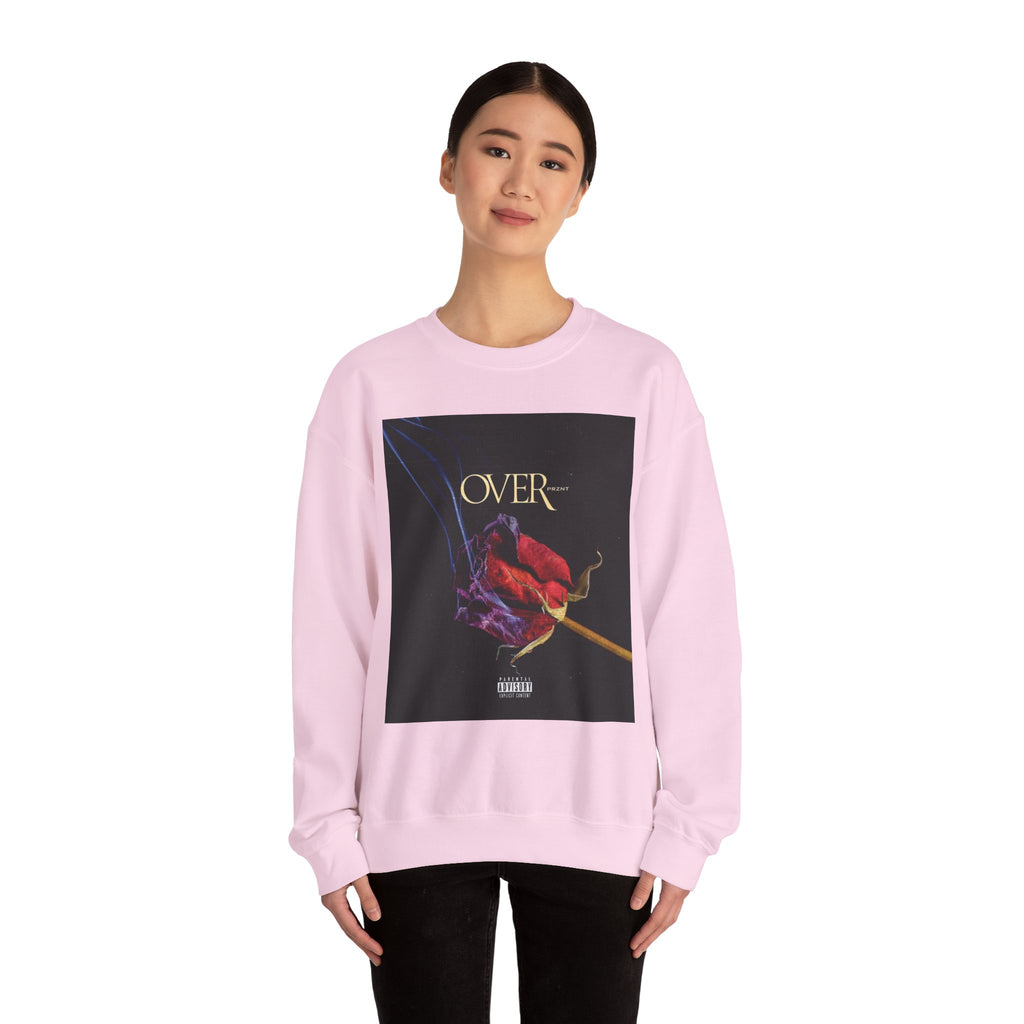 Crewneck Sweatshirt - "OVER" Rose Graphic with Legaciess Gold Logo