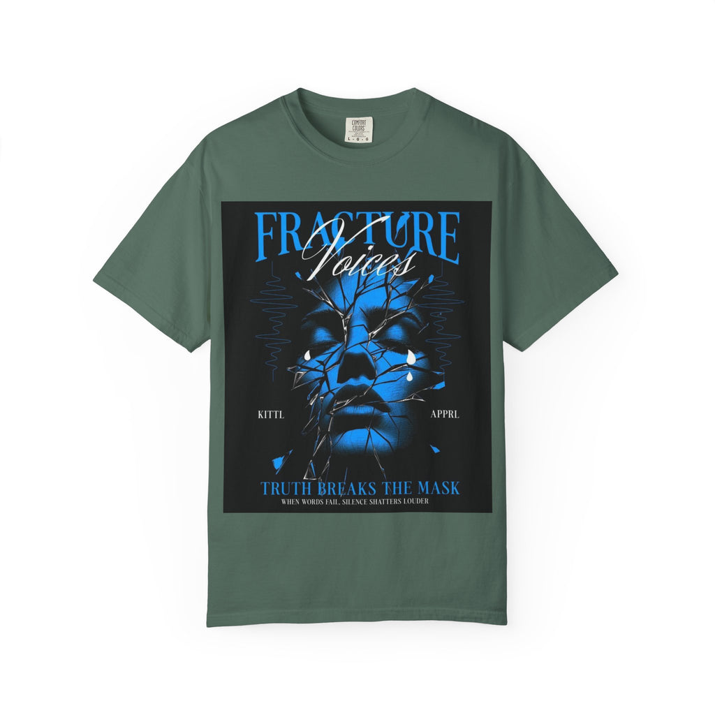 Graphic T-Shirt — "Fracture Voices" Blue Face Design (Back "Legaciess" Logo)