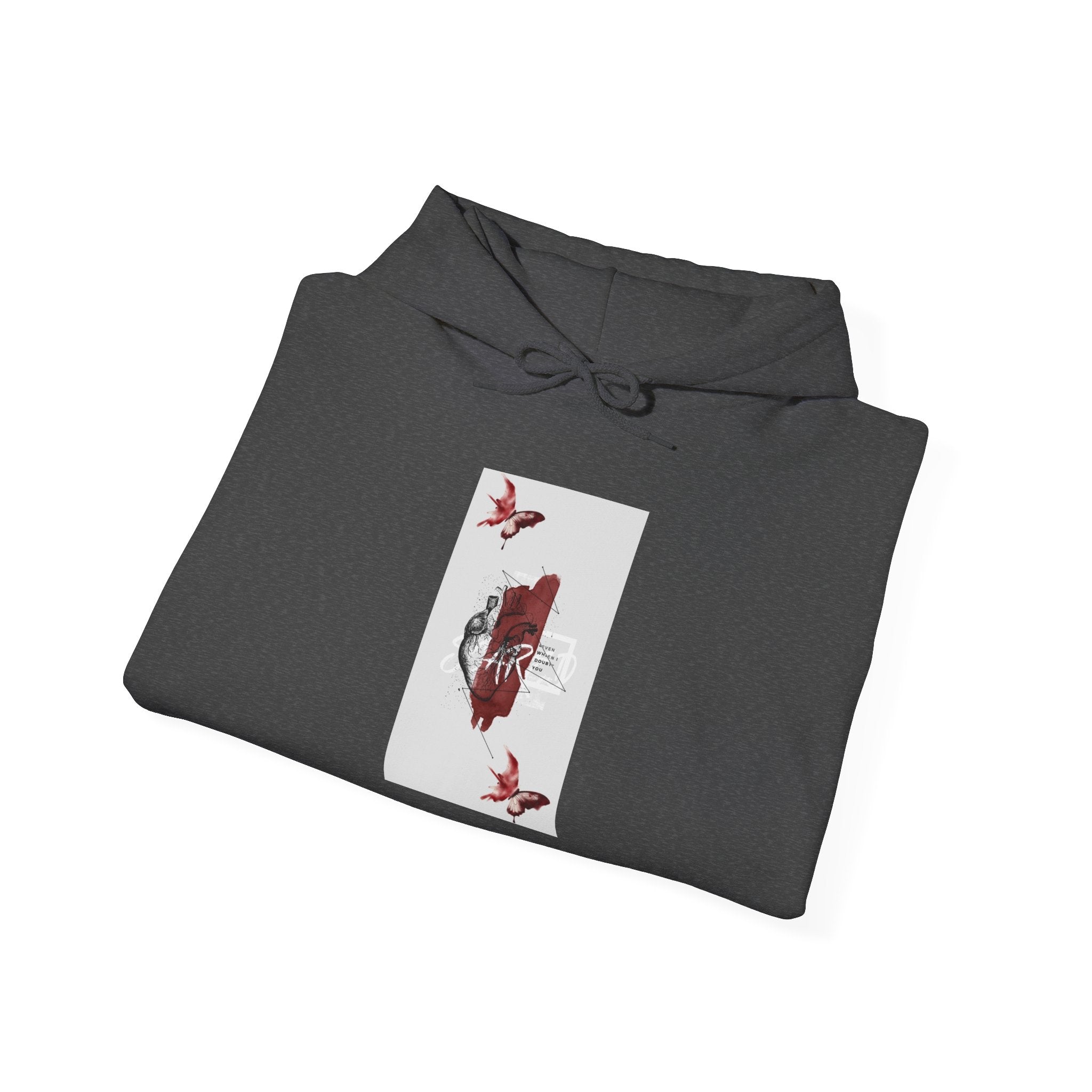 Hoodie — Romantic Red Rose & Butterflies Graphic Hoodie