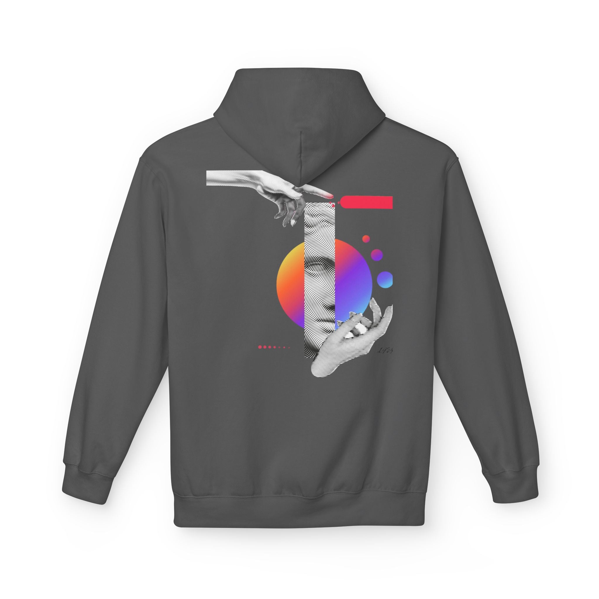 Hoodie — Abstract Hands & Gradient Orb Art Sweatshirt