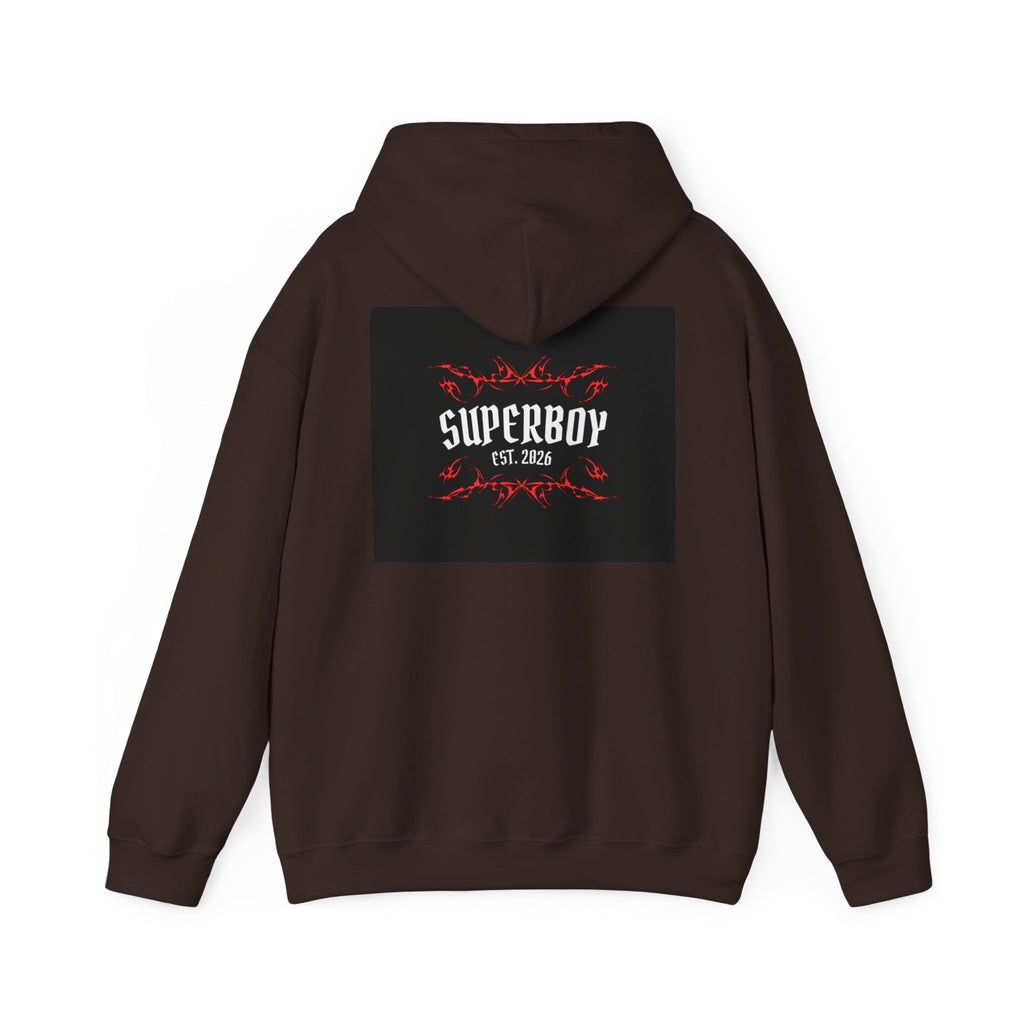 Superboy Hoodie — Vintage Crest 'Superboy Est. 2026' Graphic Pullover