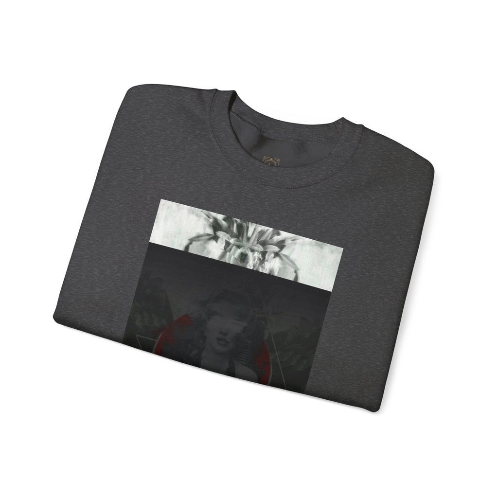 Crewneck Sweatshirt — Dark Abstract Chest Print with 'Legaciess' Gold Back Logo