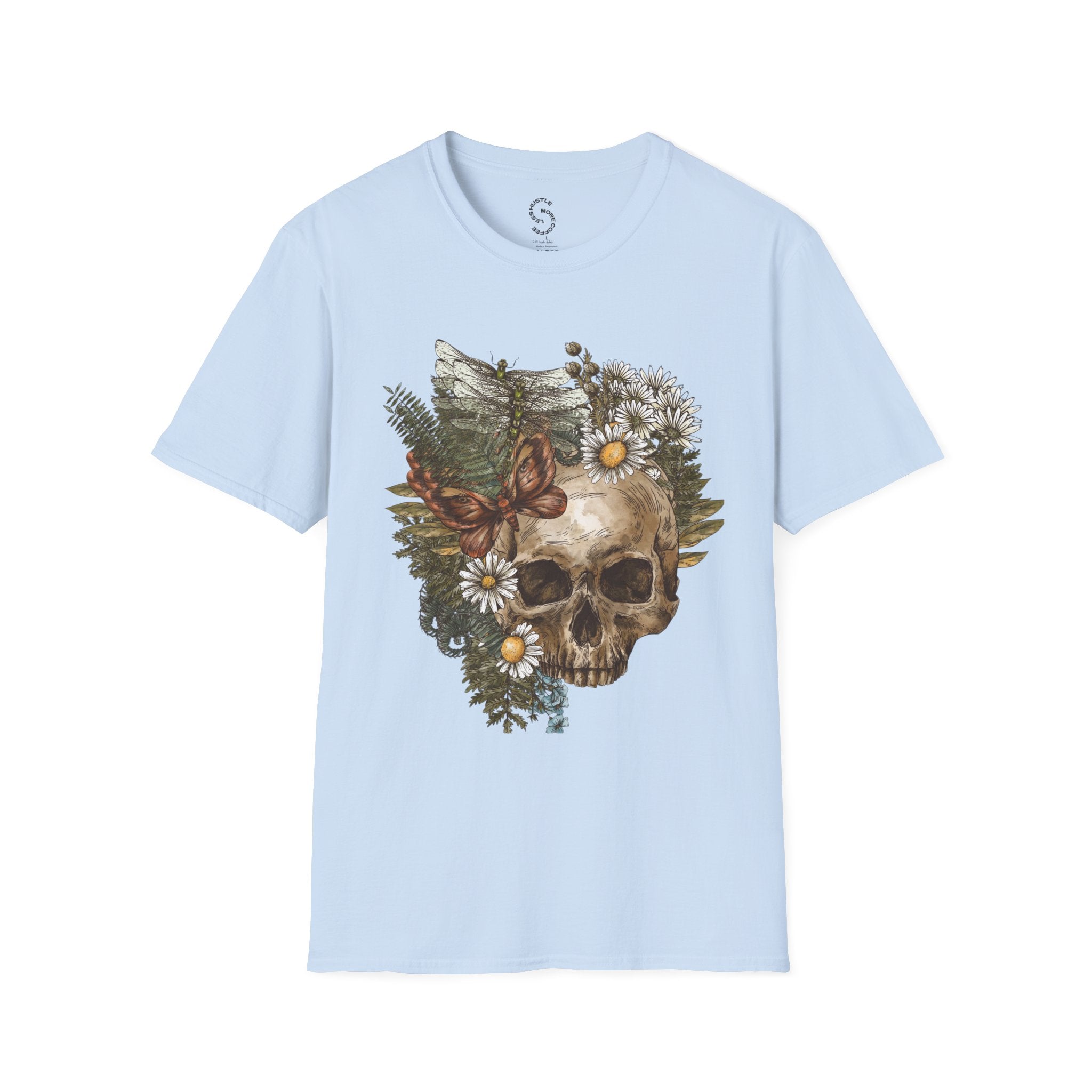 Skull & Daisies Graphic T-Shirt — Botanical Skull Floral Tee