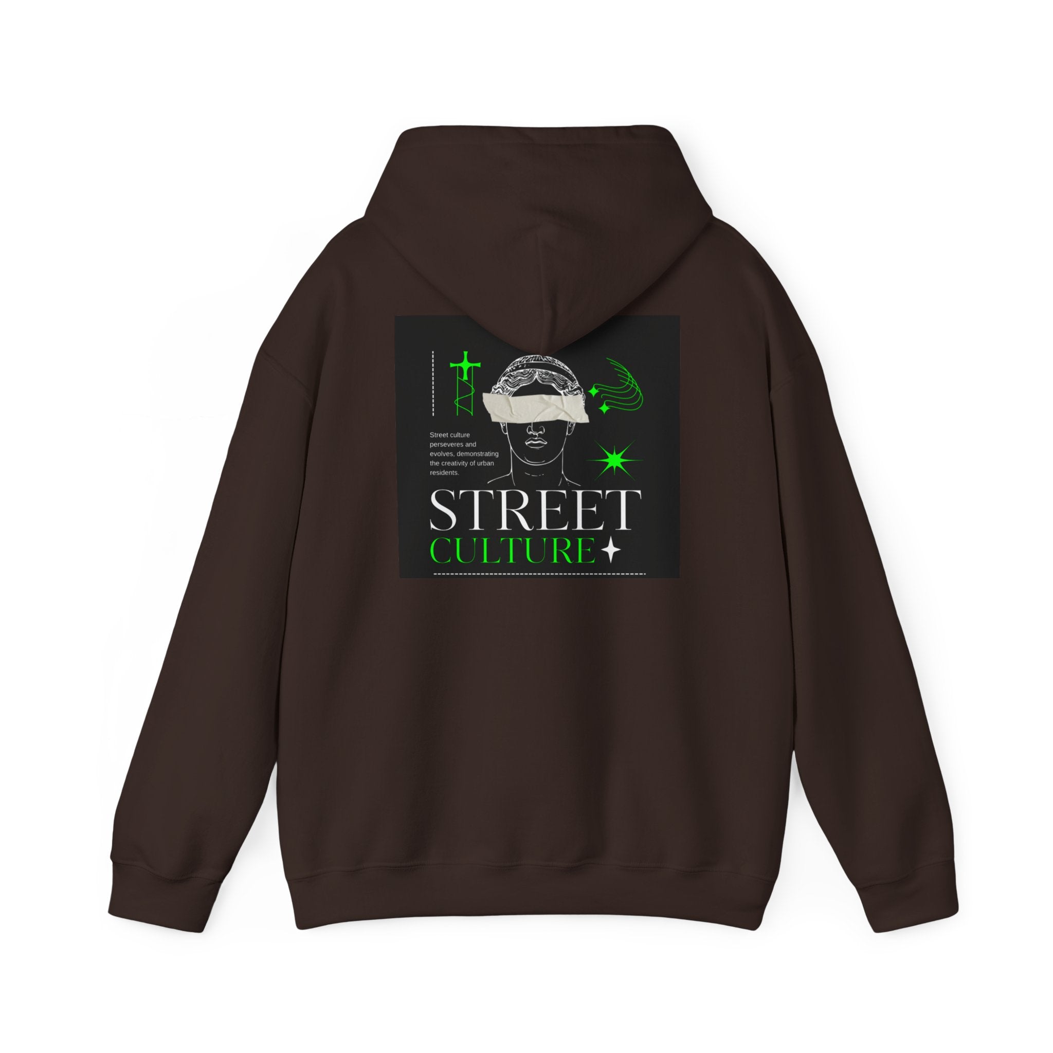 Street Culture Hoodie — Neon Green Graphic Urban Skull Sweatshirt
