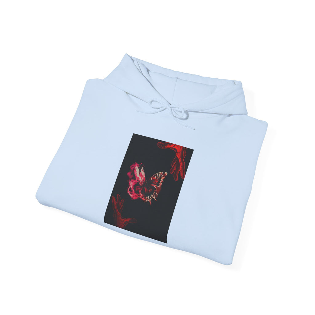Floral Smoke Hoodie — Dark Red Rose Graphic Hooded Sweatshirt