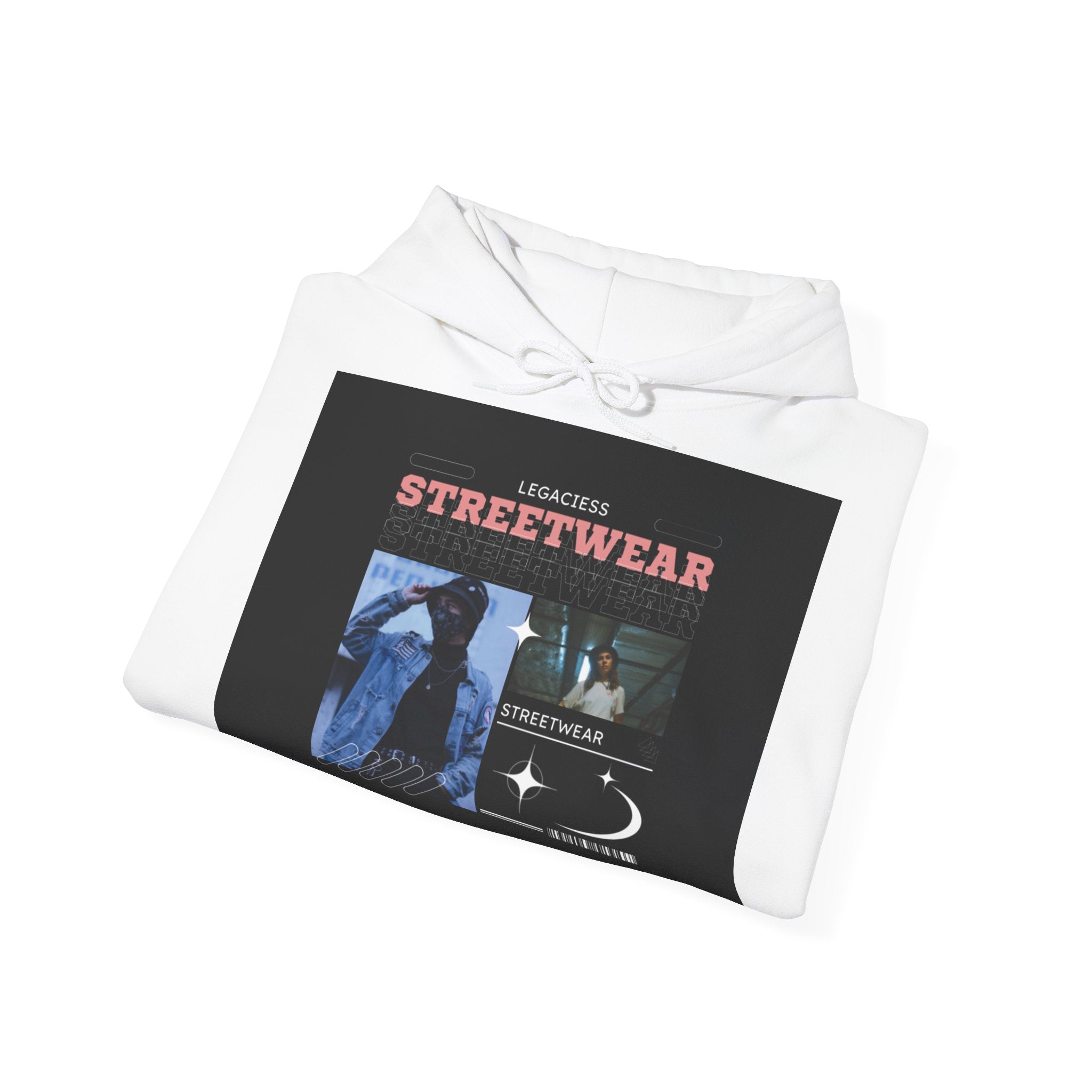 Streetwear Collage Hoodie — Retro Urban Graphic Sweatshirt