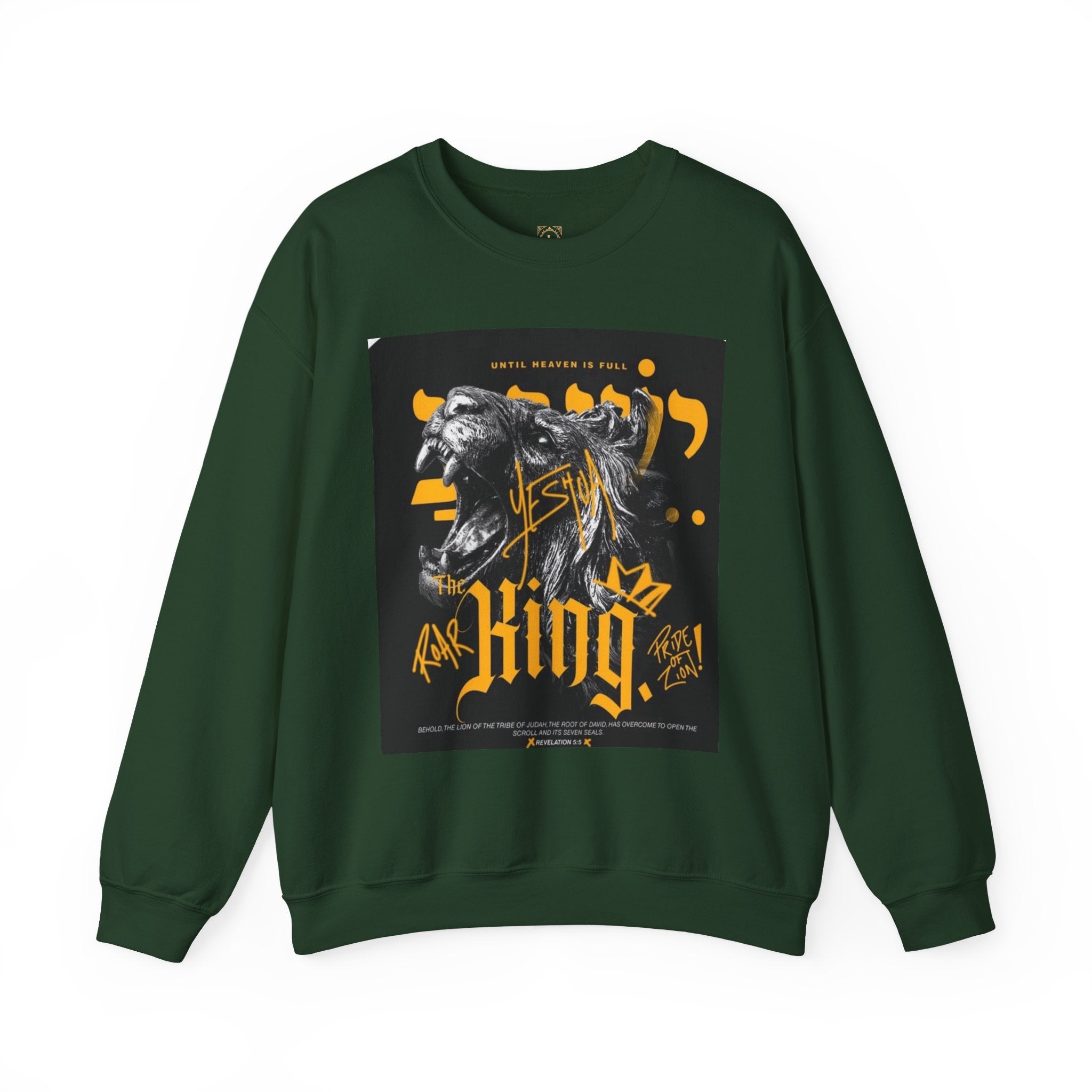 King Lion Crewneck Sweatshirt — 'King' Graphic Pullover for Bold Streetwear