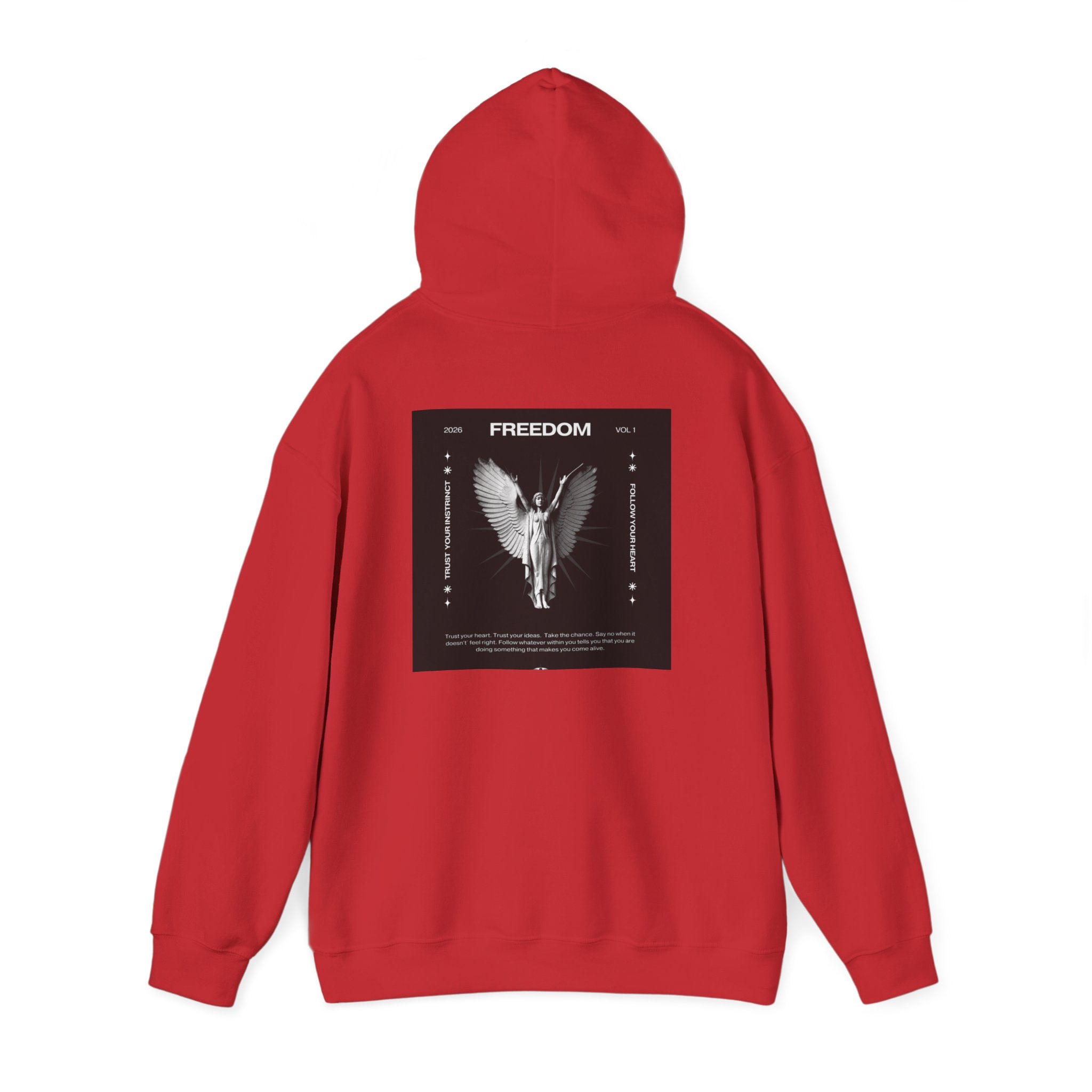Freedom Angel Hoodie — Gothic Black & White Angel Wings Sweatshirt