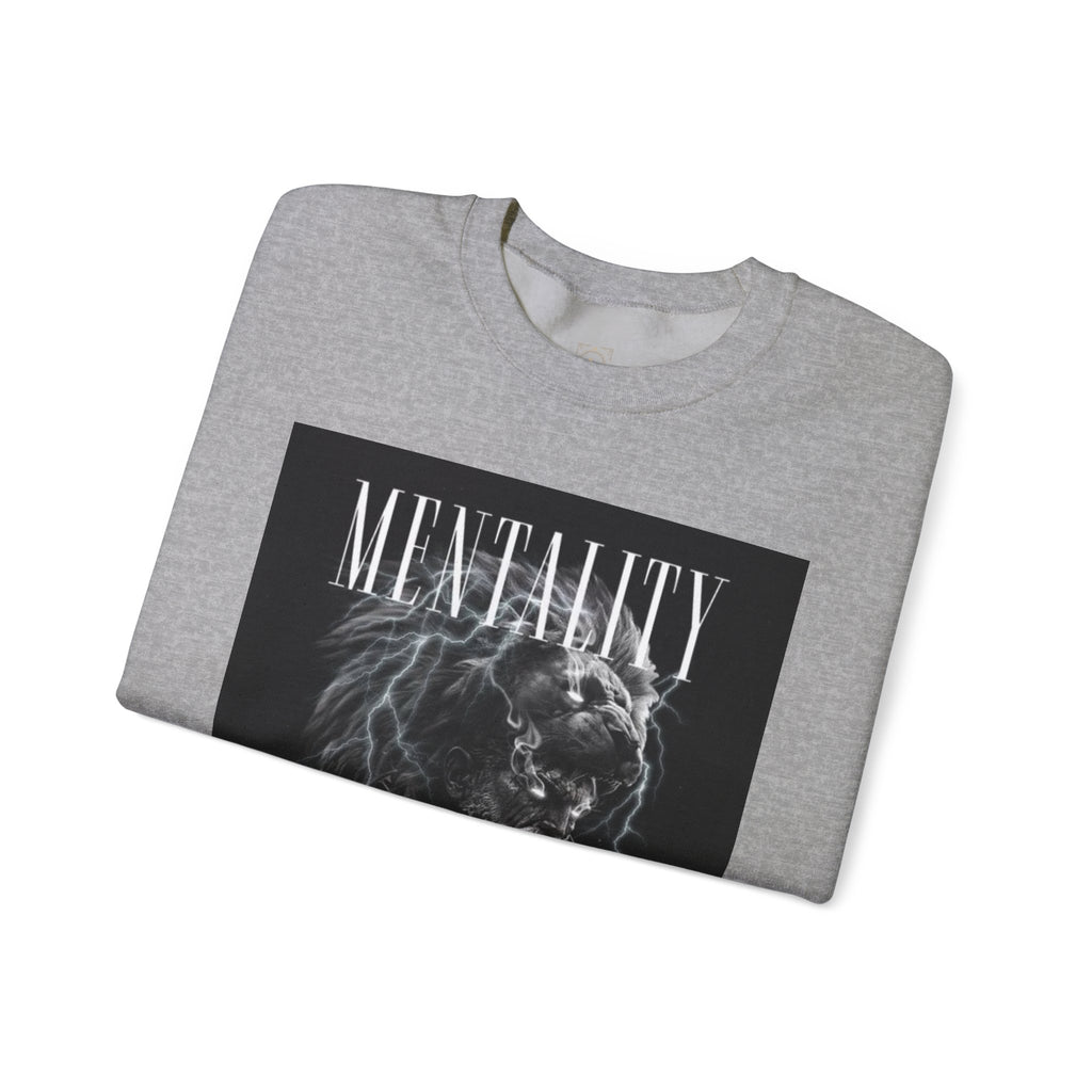 Crewneck Sweatshirt — 'MENTALITY' Lion Graphic | LEGACiESS Back Logo