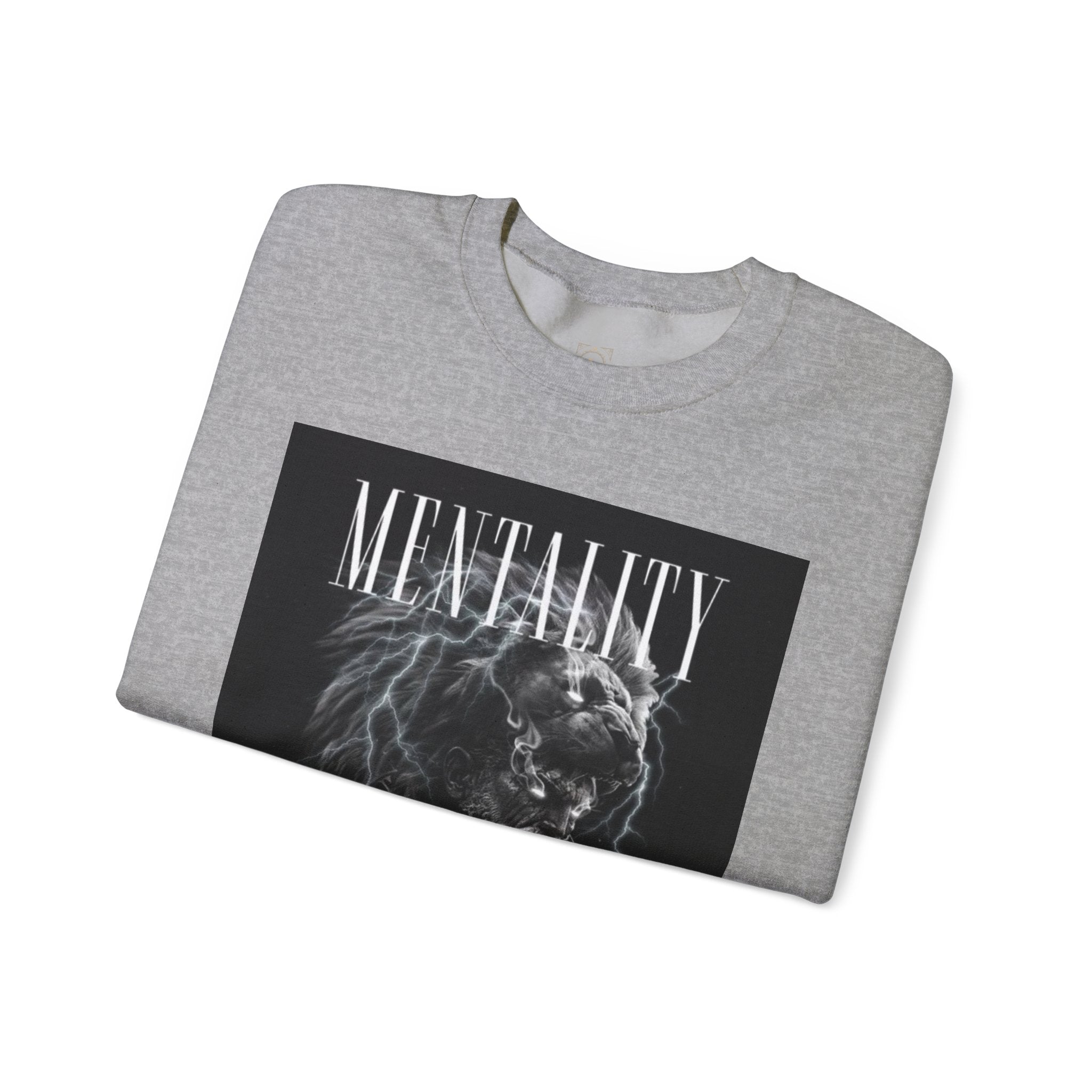 Crewneck Sweatshirt — 'MENTALITY' Lion Graphic | LEGACiESS Back Logo