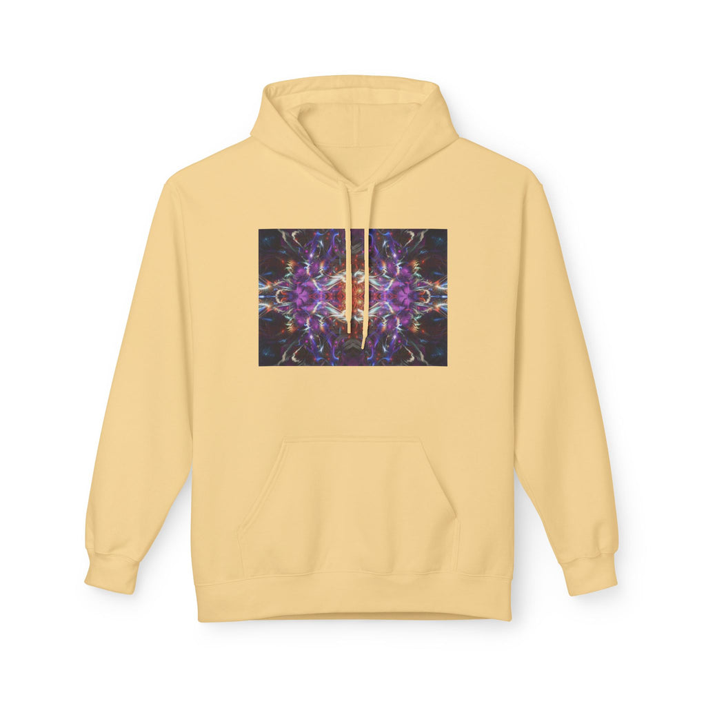 Kaleidoscope Neon Abstract Hoodie — Psychedelic Symmetry Graphic Sweatshirt