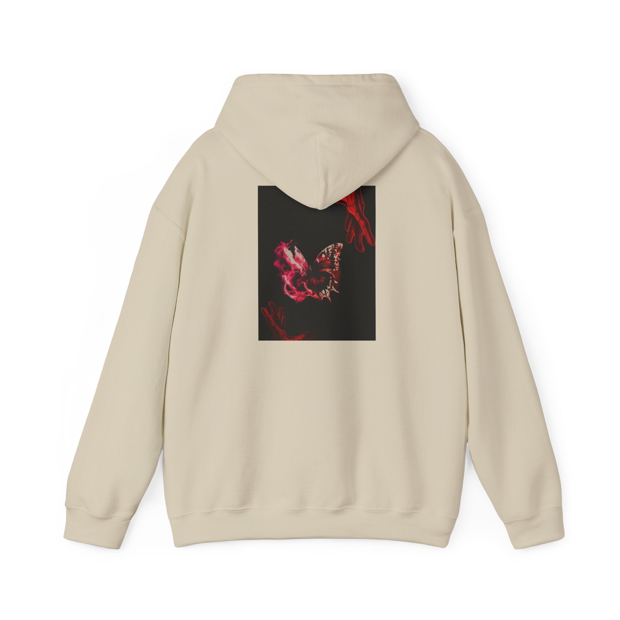 Floral Smoke Hoodie — Dark Red Rose Graphic Hooded Sweatshirt
