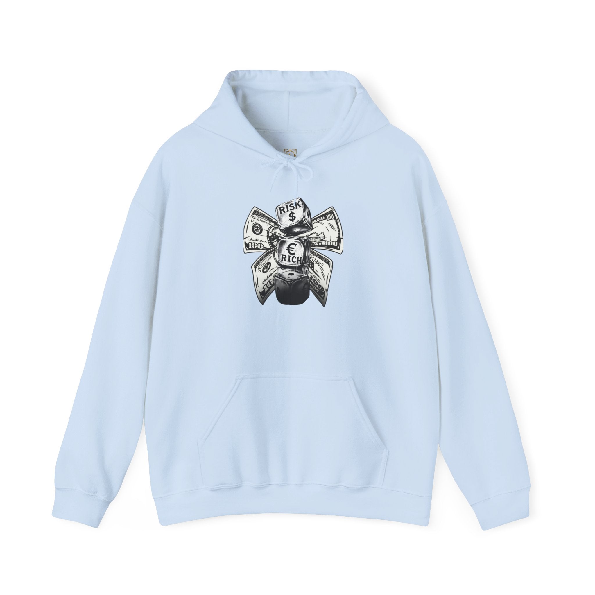 Money Bow Hoodie — Graphic Dollar Knot “Get Rich” Pullover