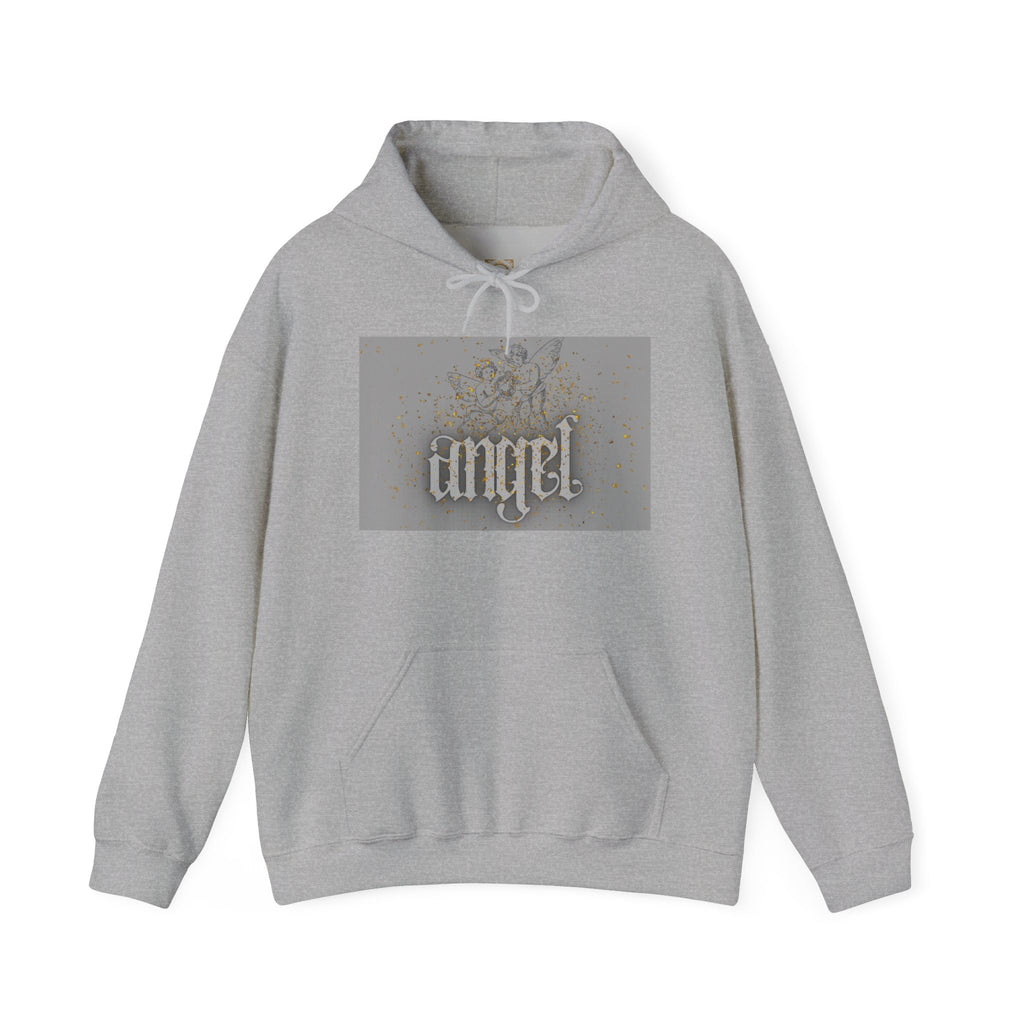 Angel Gothic Hoodie — White Graphic Hooded Sweatshirt
