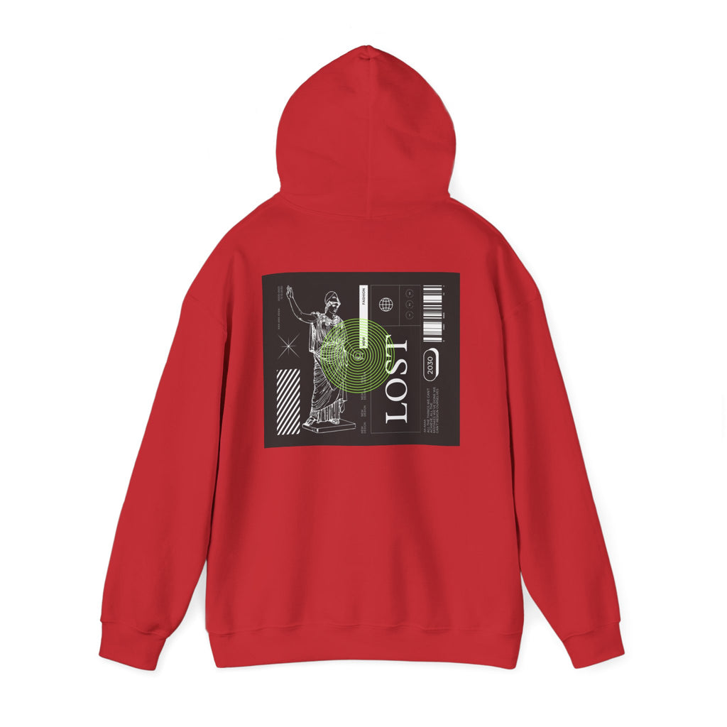 Lost World Hoodie — Vaporwave Glitch Graphic Pullover