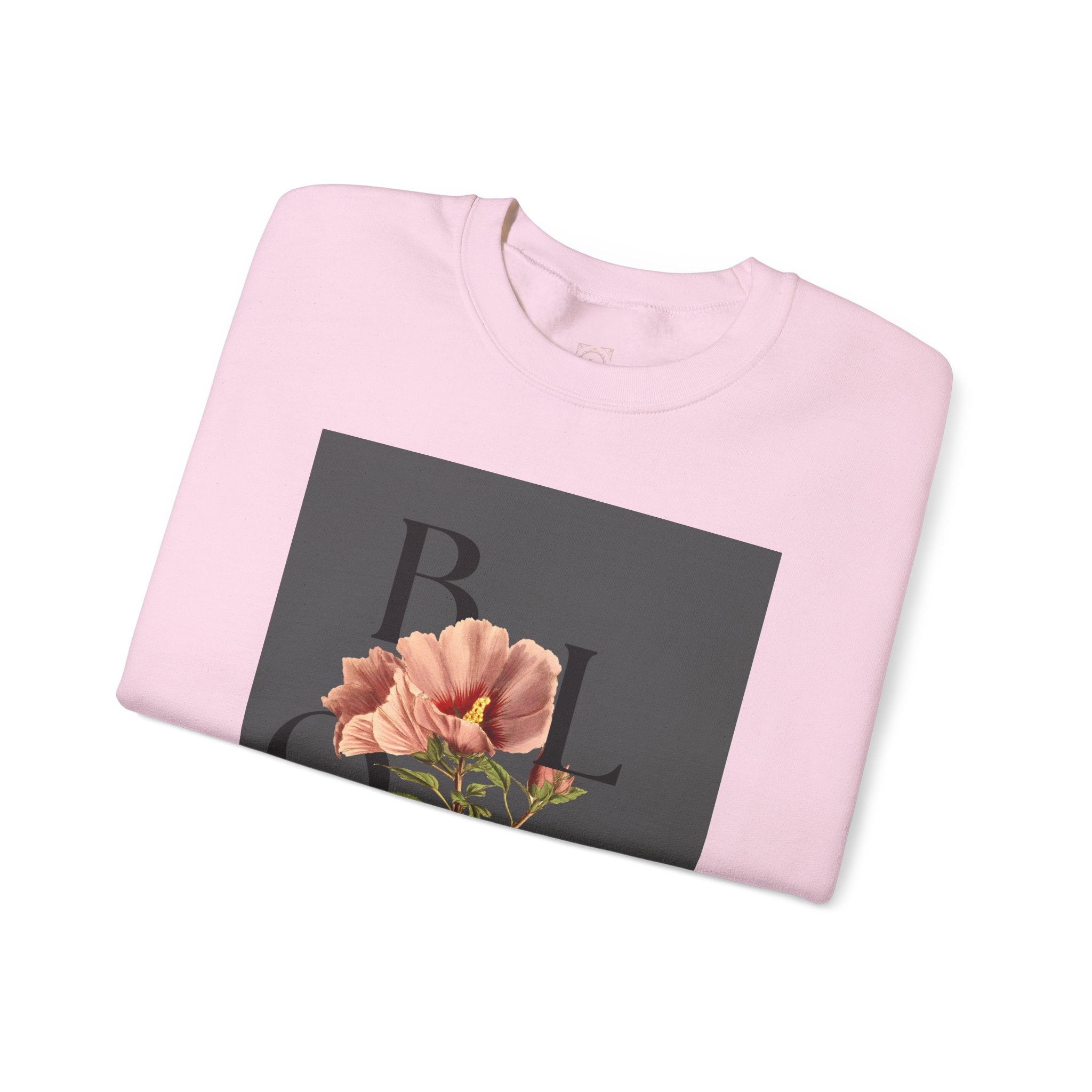 Floral Bloom Sweatshirt — Vintage Pink Flower Graphic Crewneck
