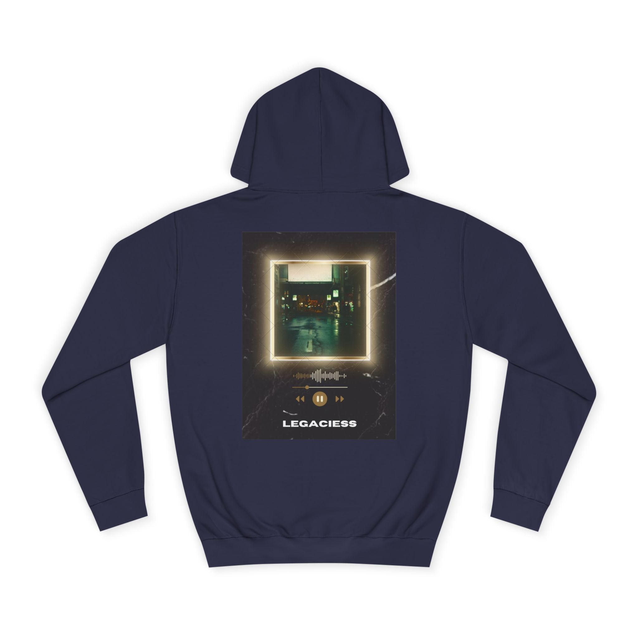 College Hoodie — Retro Neon Square Album Art Design