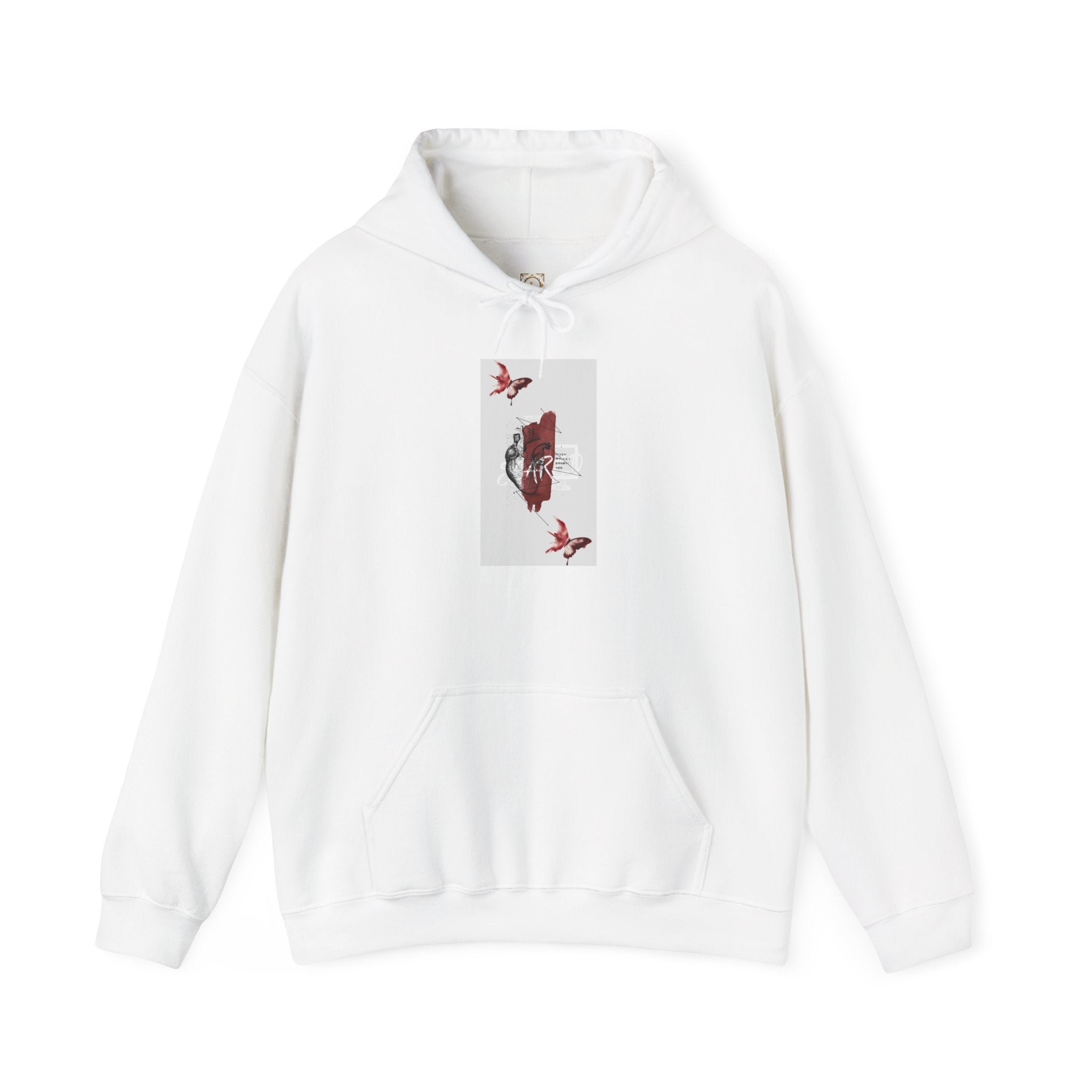 Hoodie — Romantic Red Rose & Butterflies Graphic Hoodie