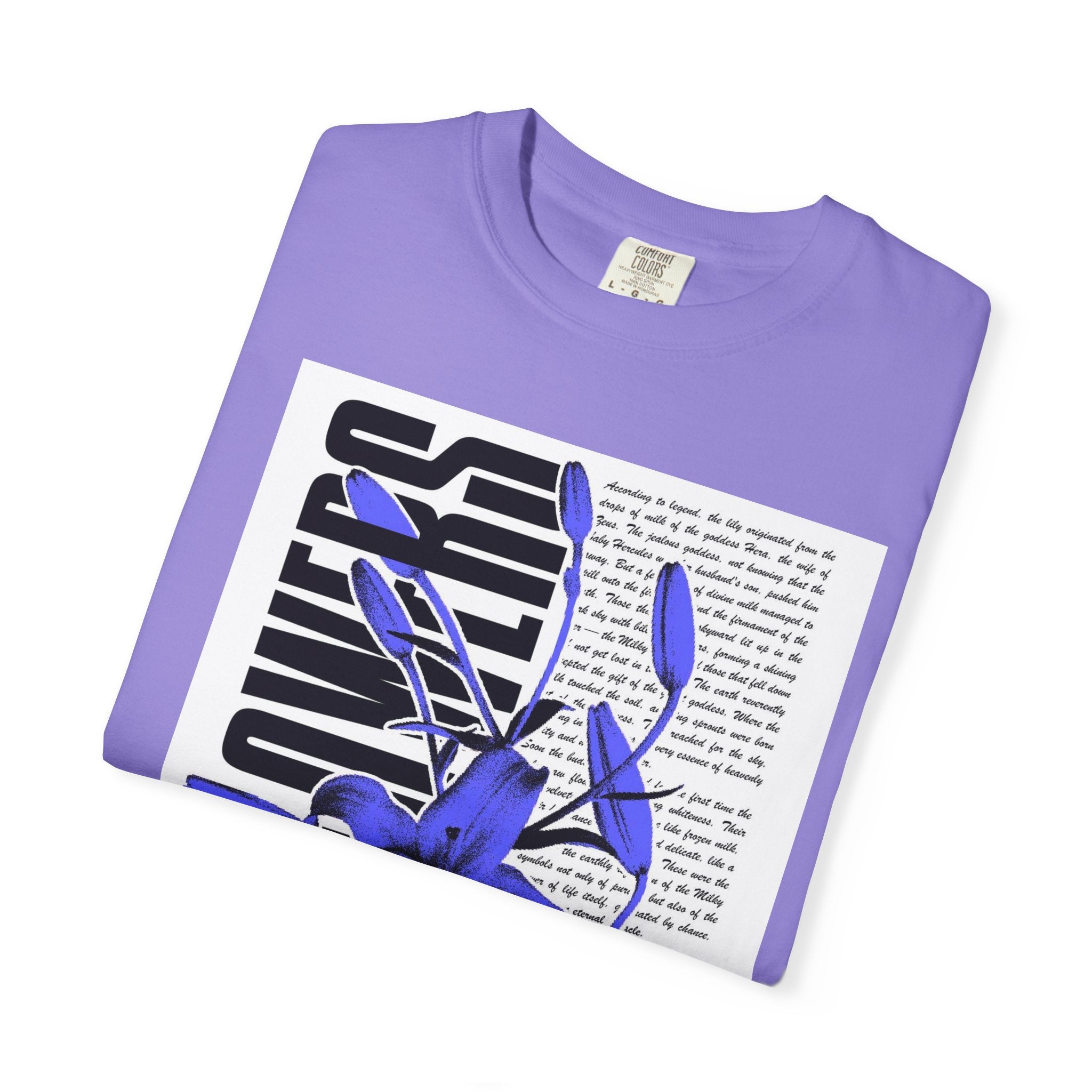 Floral Legacy Graphic T-Shirt — Bold Blue Orchid Design