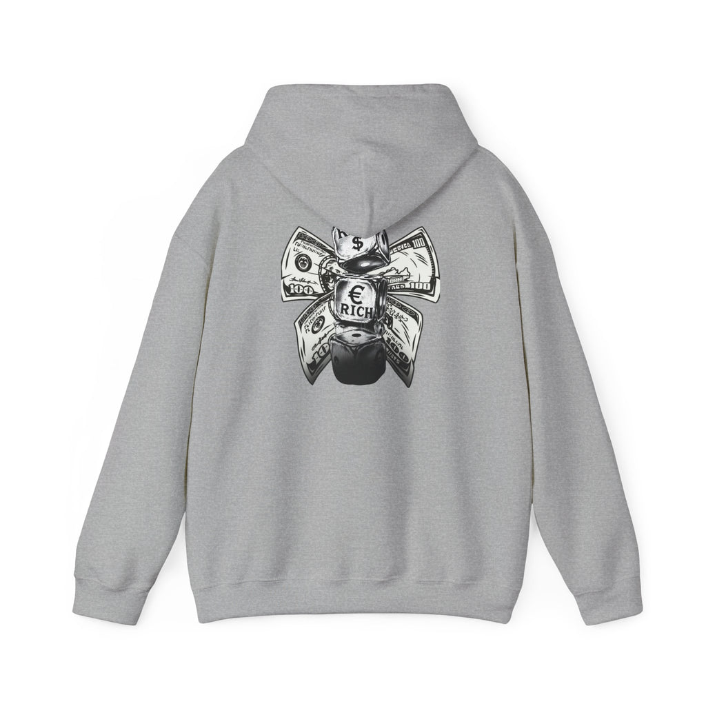 Money Bow Hoodie — Graphic Dollar Knot “Get Rich” Pullover