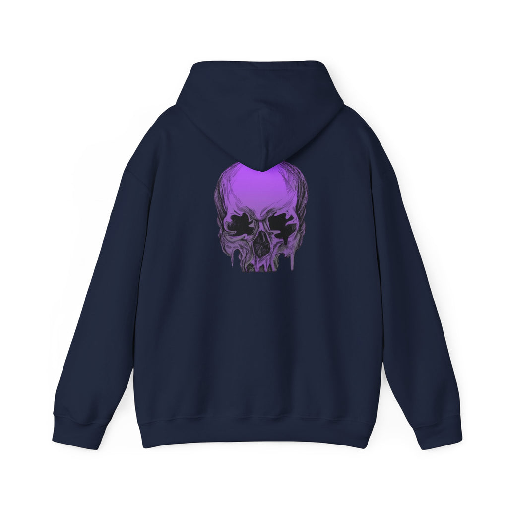 Purple Drip Skull Hoodie — Gothic Streetwear Pullover