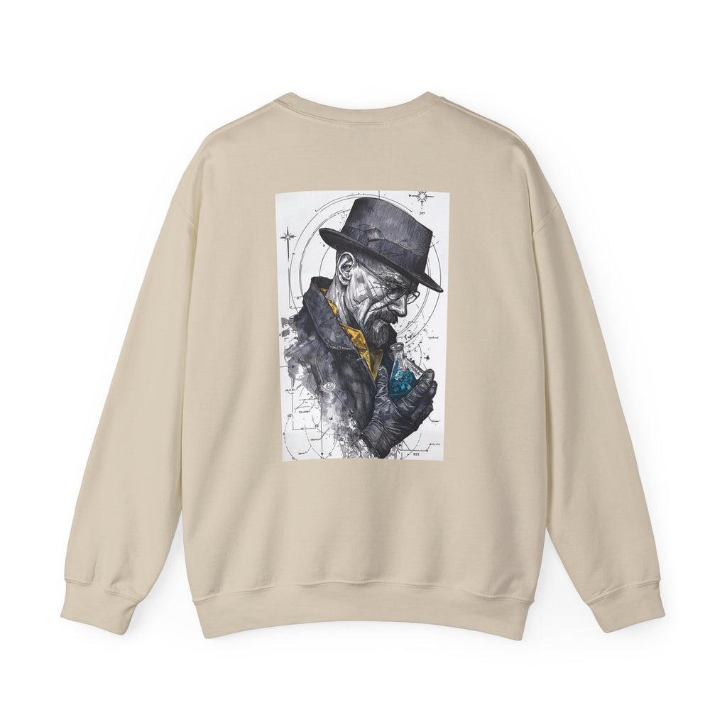 Crewneck Sweatshirt — Heisenberg Portrait with Blue Crystal Art