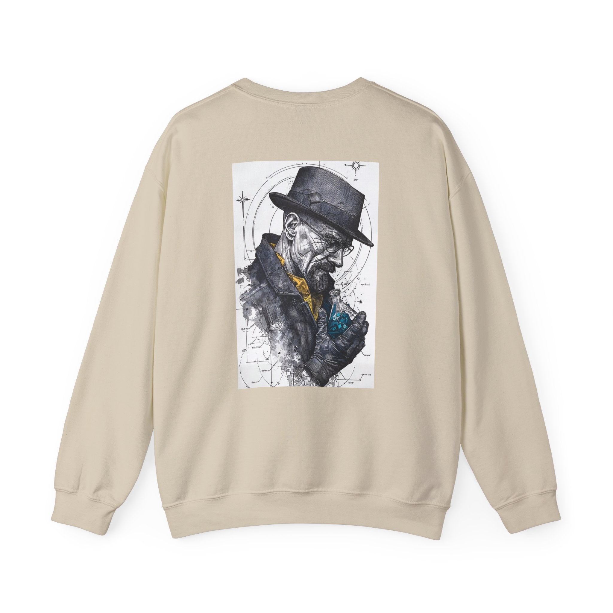 Crewneck Sweatshirt — Heisenberg Portrait with Blue Crystal Art