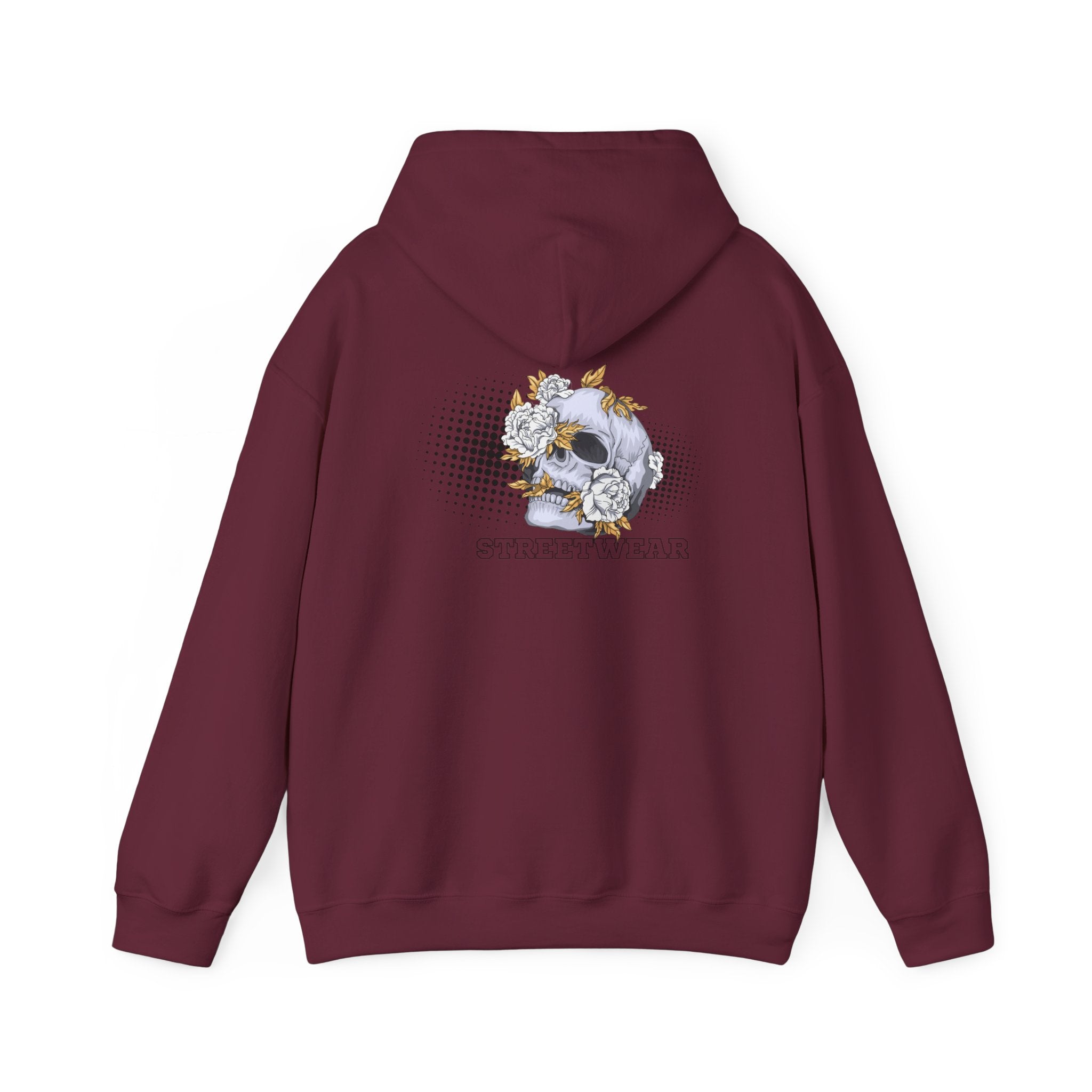 Floral Skull Hoodie — Vintage Botanical Skull Graphic Sweatshirt