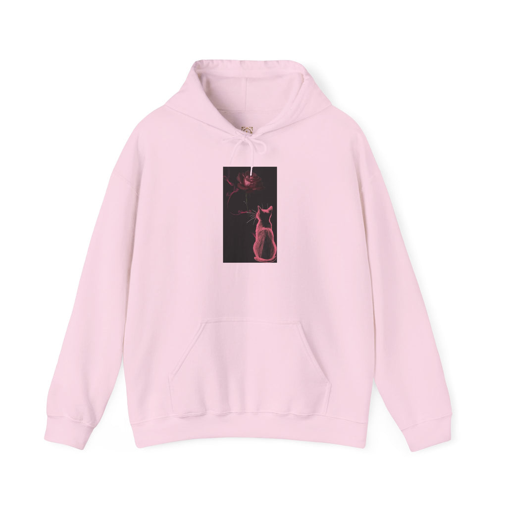 Cat Moonlight Hoodie — Neon Pink Cat Silhouette Sweatshirt