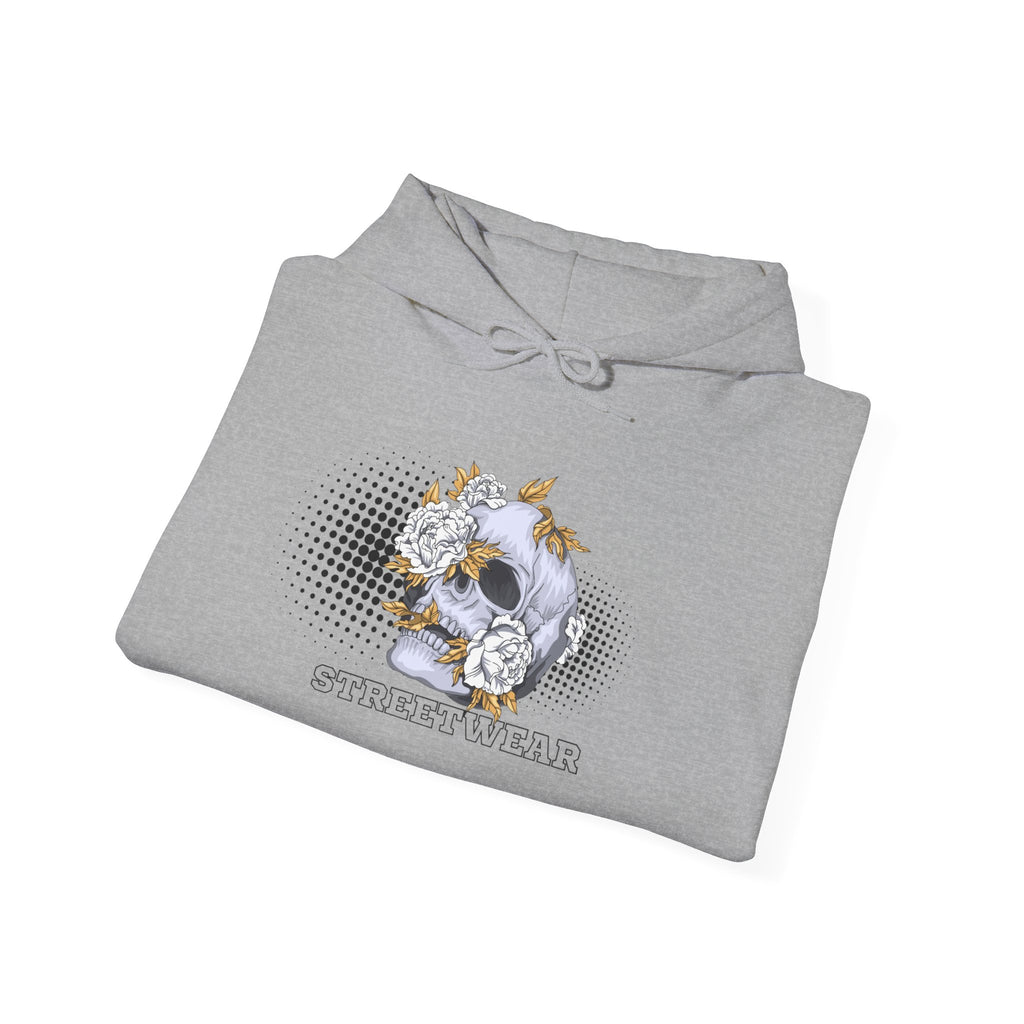 Floral Skull Hoodie — Vintage Botanical Skull Graphic Sweatshirt