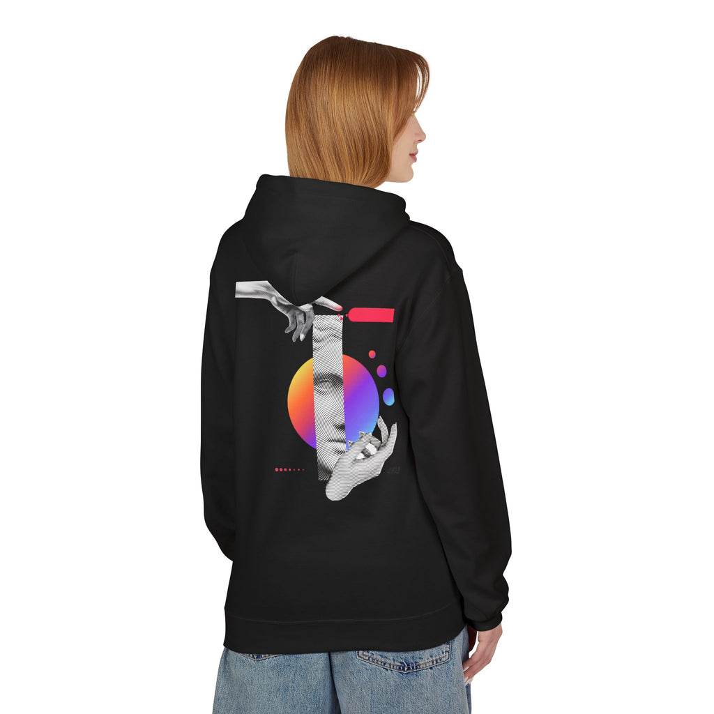 Hoodie — Abstract Hands & Gradient Orb Art Sweatshirt