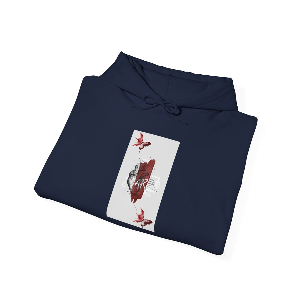 Hoodie — Romantic Red Rose & Butterflies Graphic Hoodie
