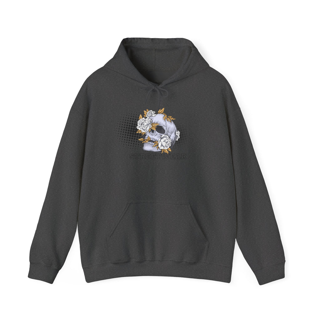 Floral Skull Hoodie — Vintage Botanical Skull Graphic Sweatshirt