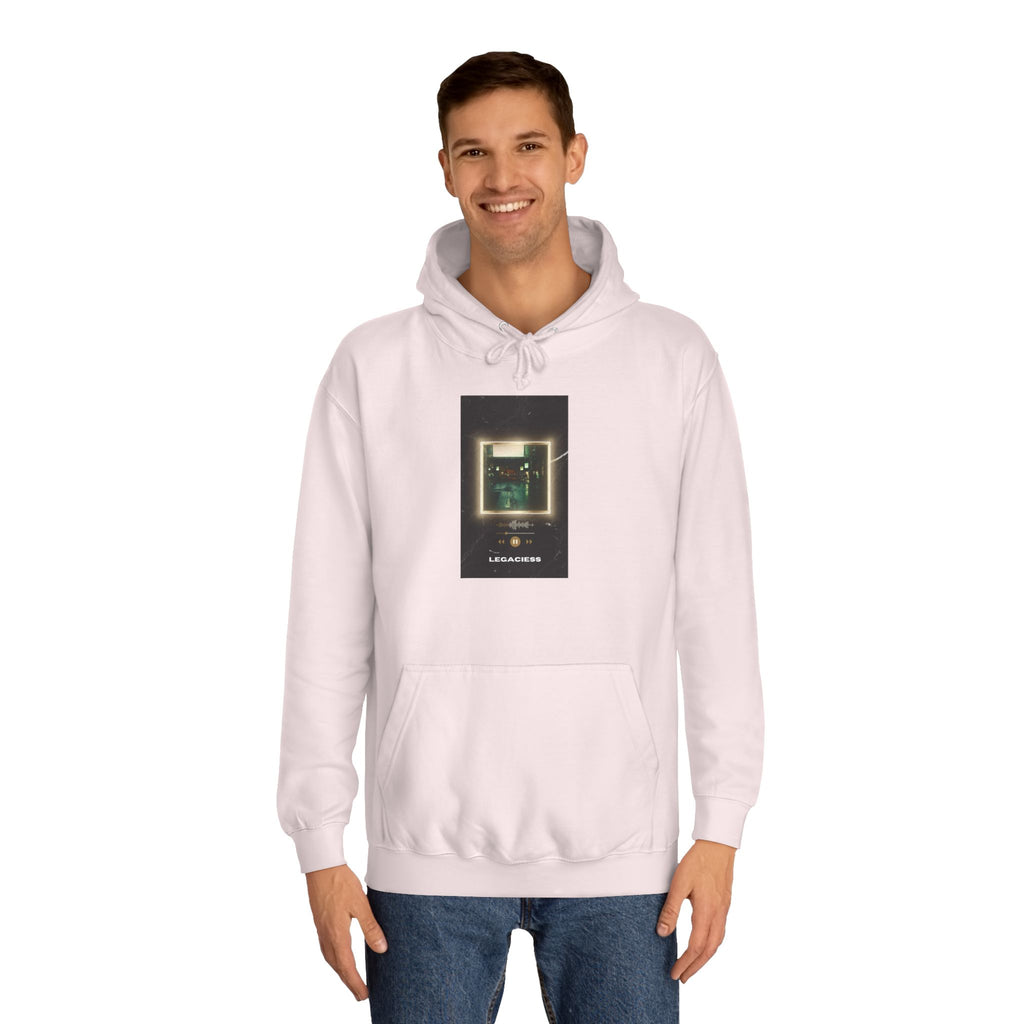 College Hoodie — Retro Neon Square Album Art Design