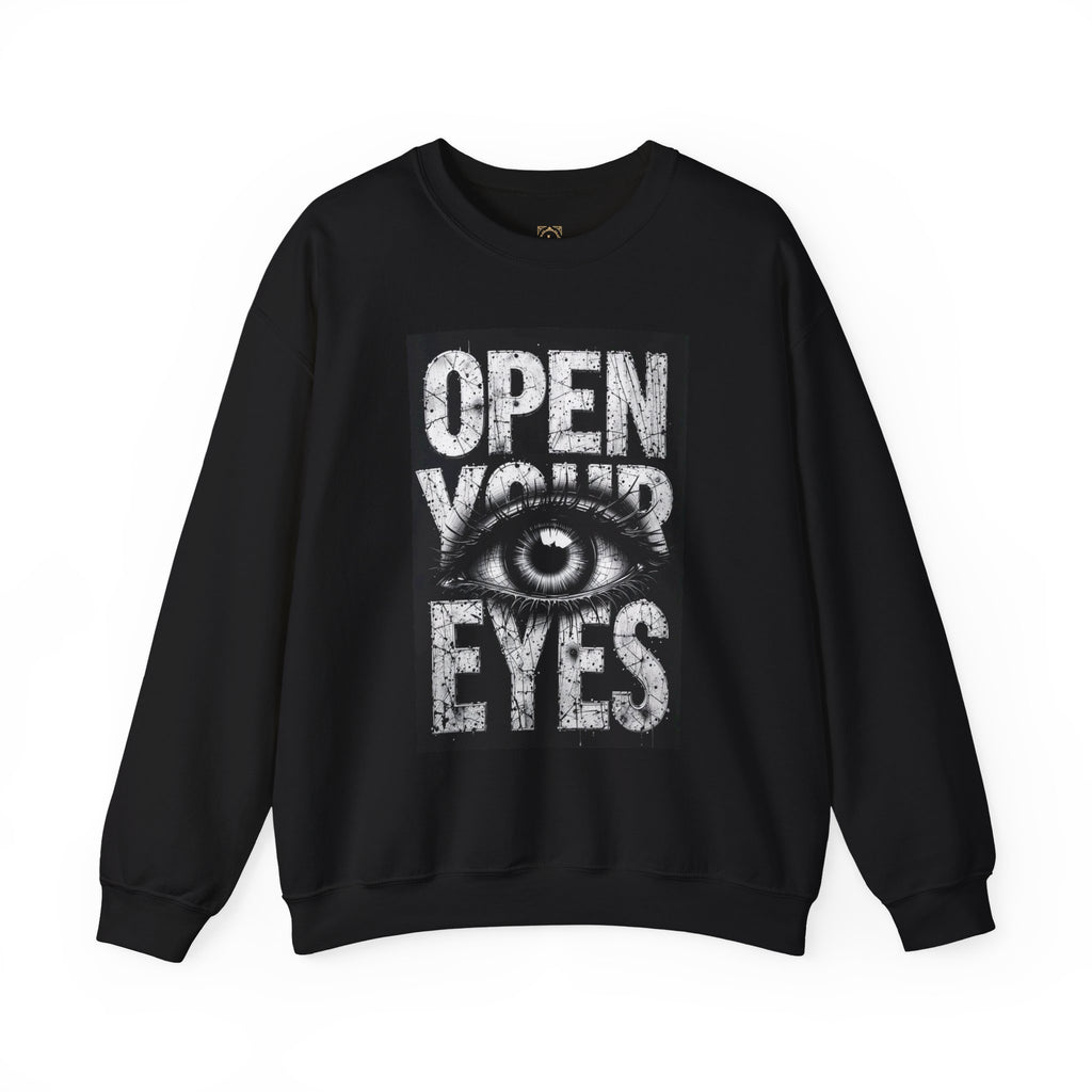 Open Your Eyes Crewneck Sweatshirt — Graphic Eye Design