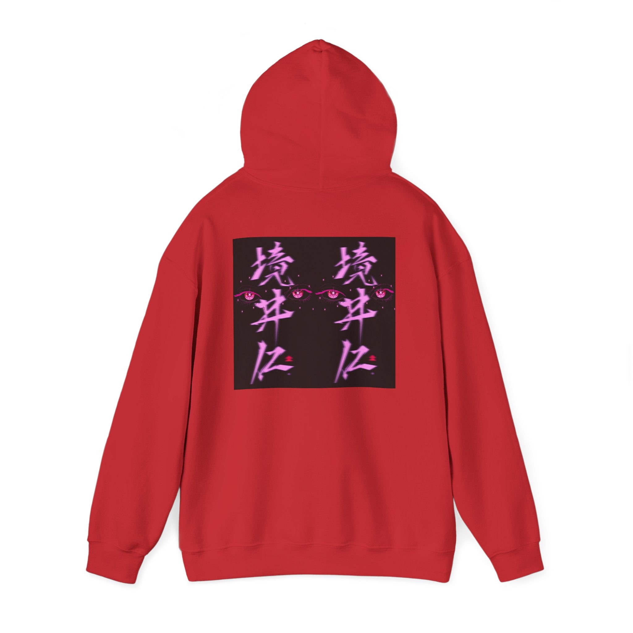 Vaporwave Kanji Hoodie — Neon Pink Japanese Script Streetwear
