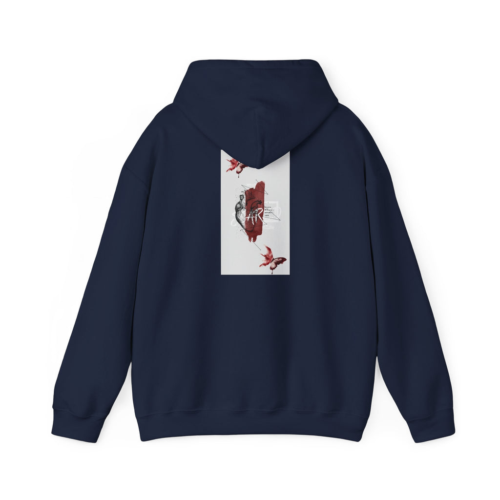 Hoodie — Romantic Red Rose & Butterflies Graphic Hoodie
