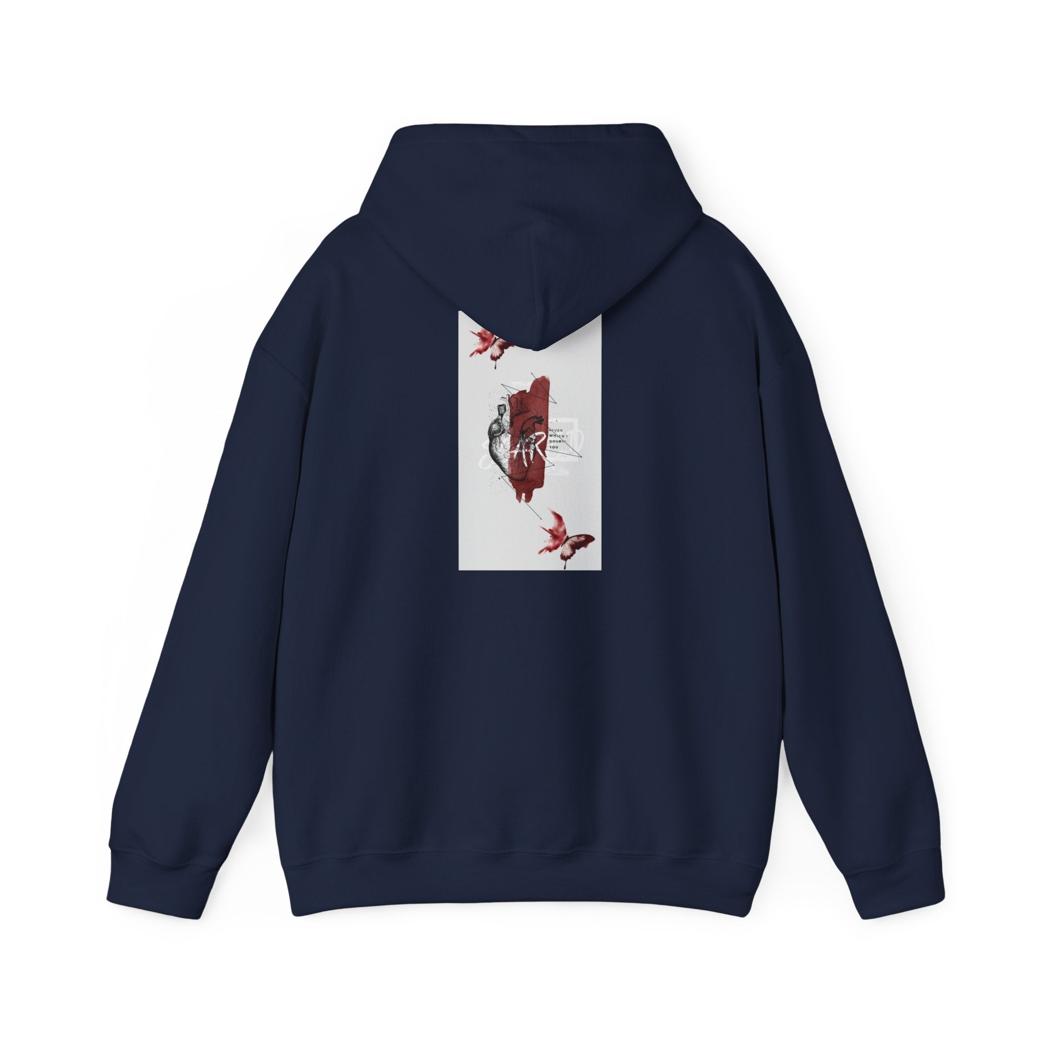 Hoodie — Romantic Red Rose & Butterflies Graphic Hoodie