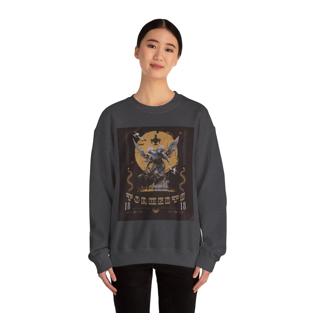 Crewneck Sweatshirt — Vintage Angel Graphic "Forgiven" Streetwear