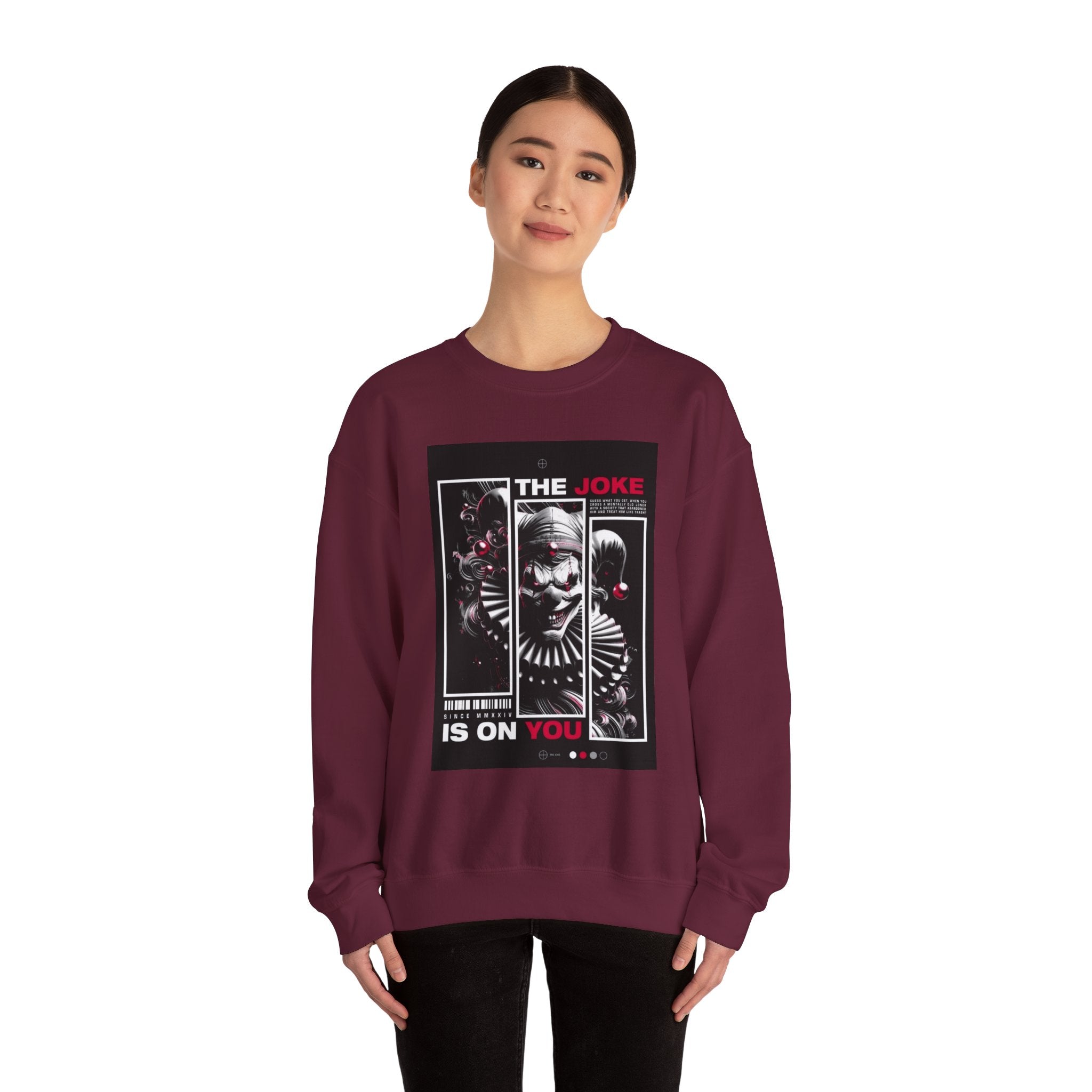 Creepy Clown "The Joke Is On You" Crewneck Sweatshirt