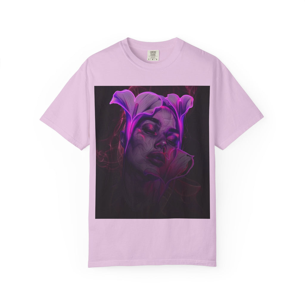 Mystic Purple Portrait T‑Shirt — Legaciess Logo Back