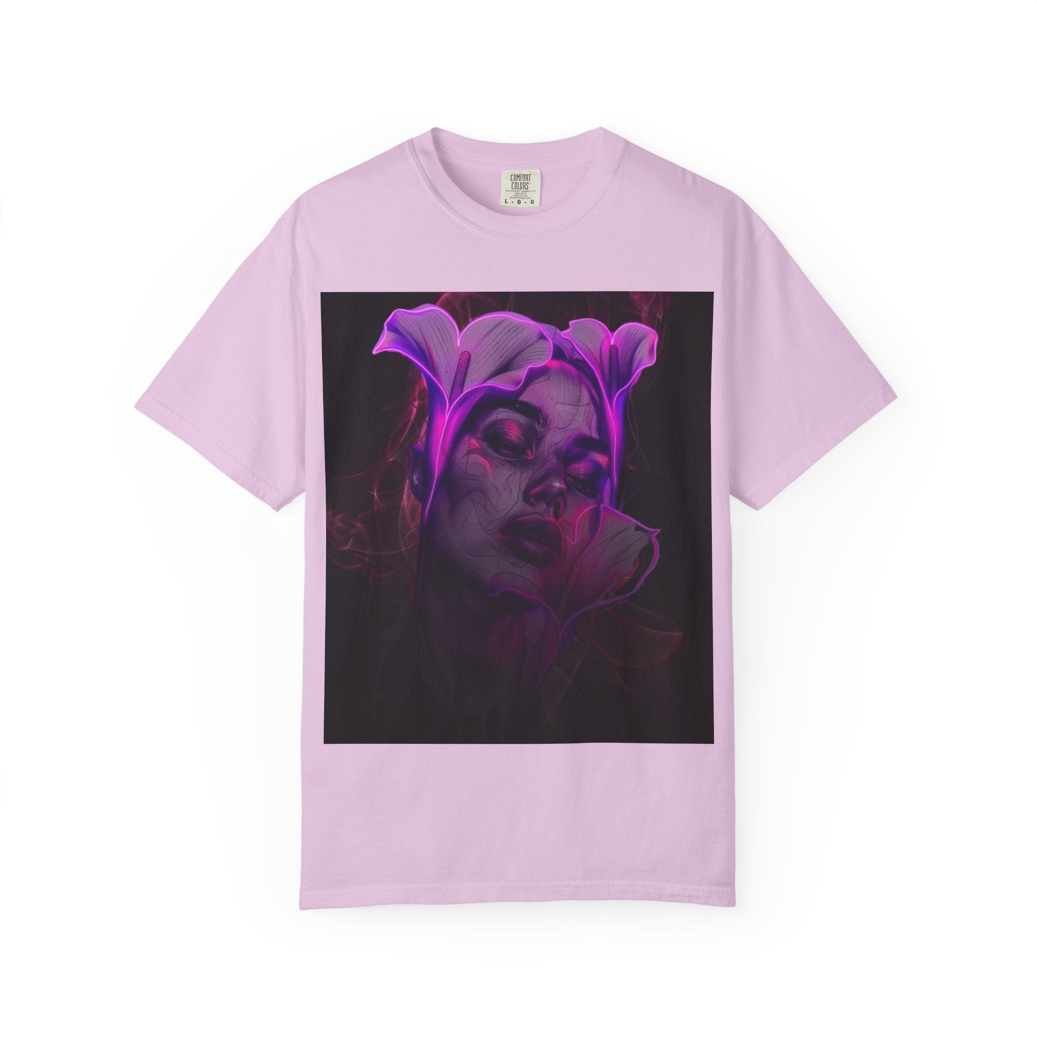 Mystic Purple Portrait T‑Shirt — Legaciess Logo Back