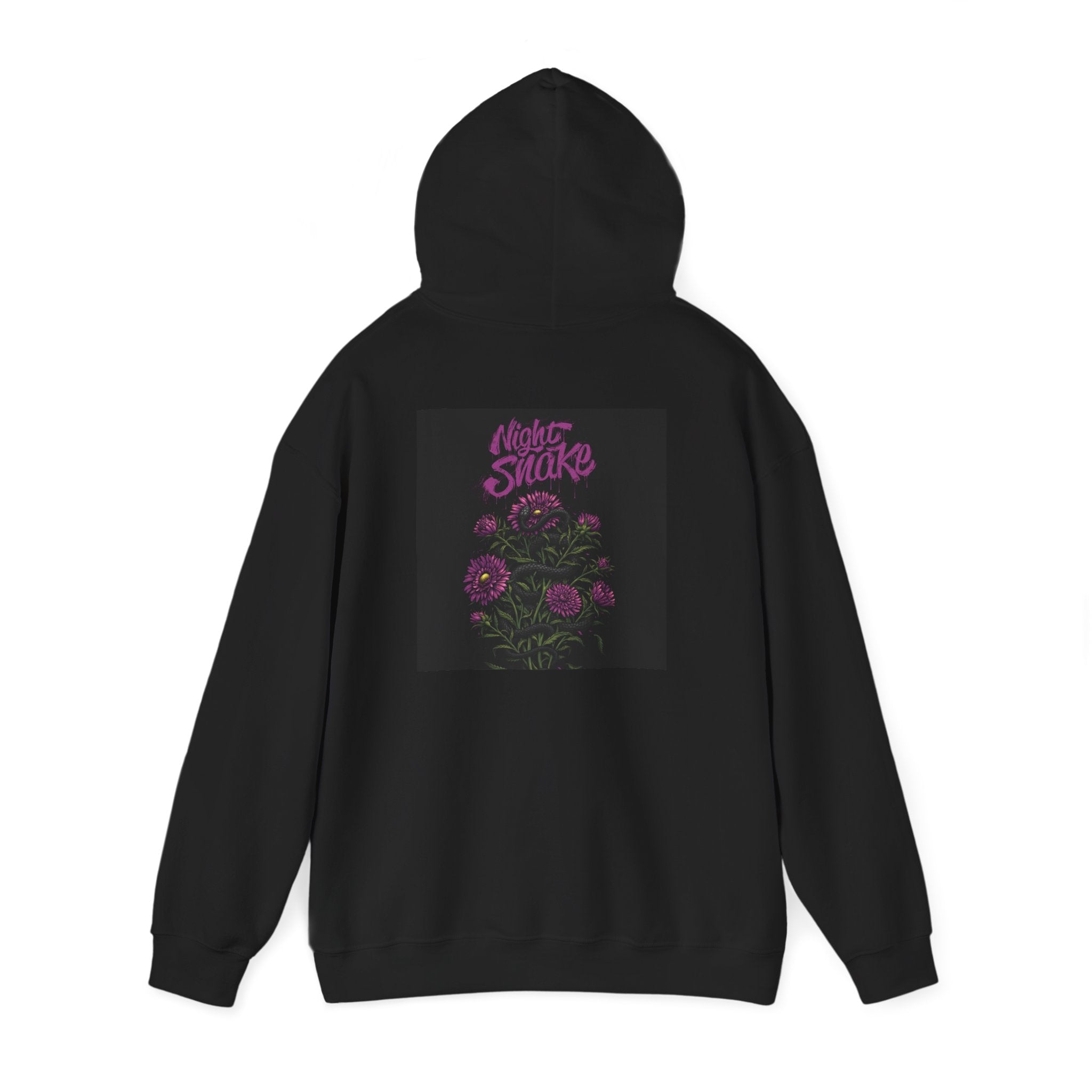 Floral Snake Hoodie — Dark Rose Garden Graphic Sweatshirt