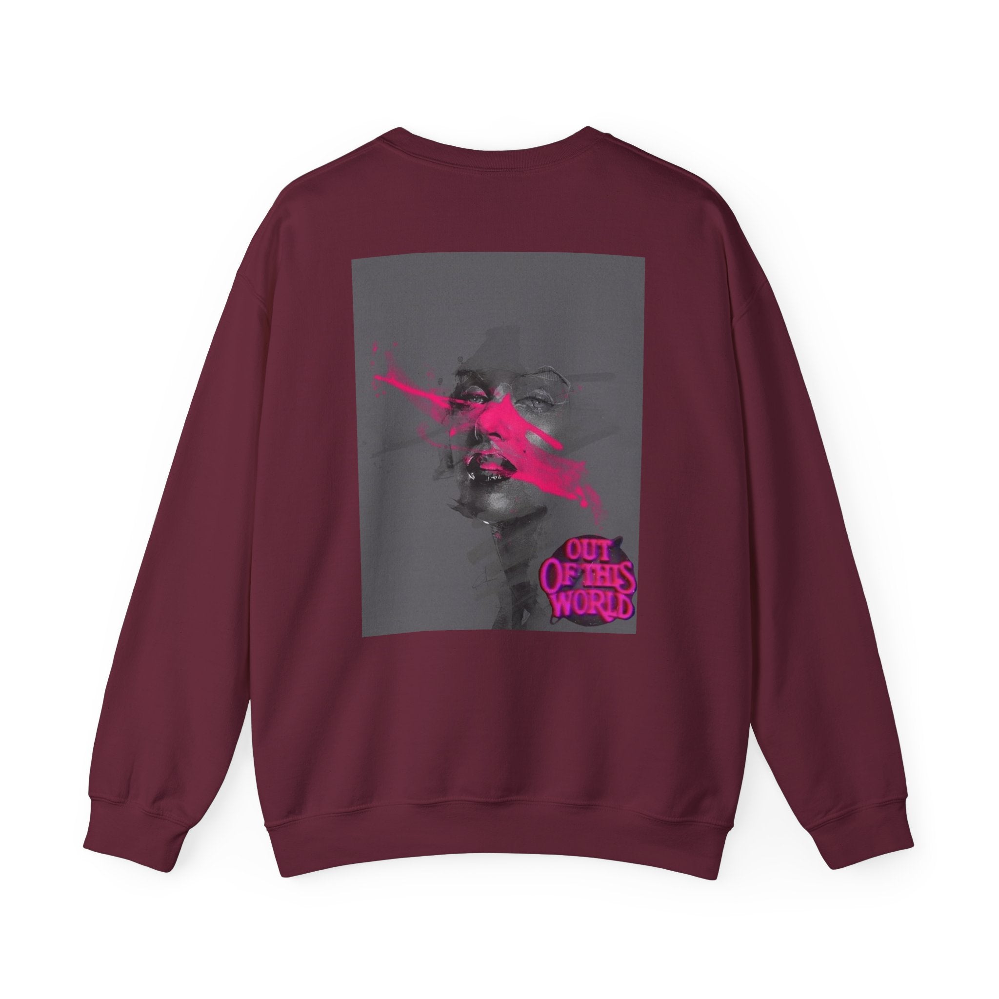 Graphic Sweatshirt — 'Out of This World' Neon Portrait Crewneck