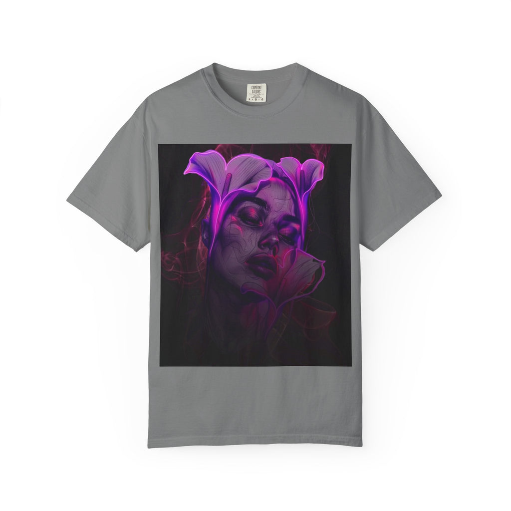 Mystic Purple Portrait T‑Shirt — Legaciess Logo Back