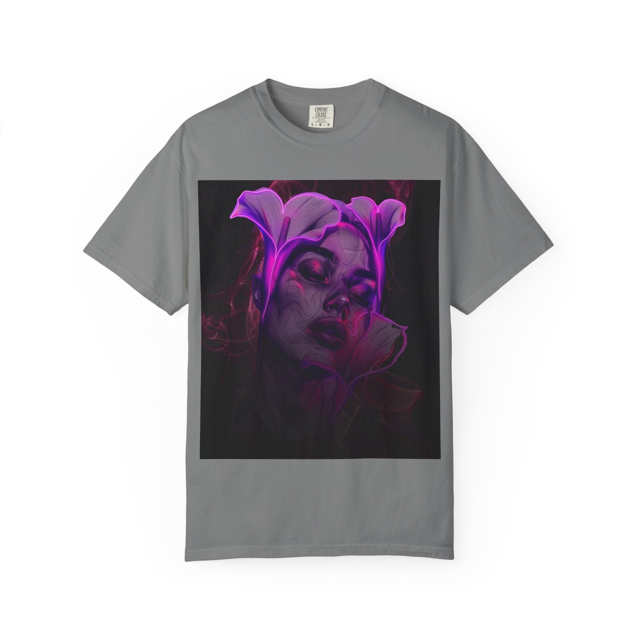 Mystic Purple Portrait T‑Shirt — Legaciess Logo Back