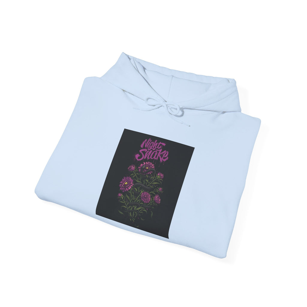Floral Snake Hoodie — Dark Rose Garden Graphic Sweatshirt